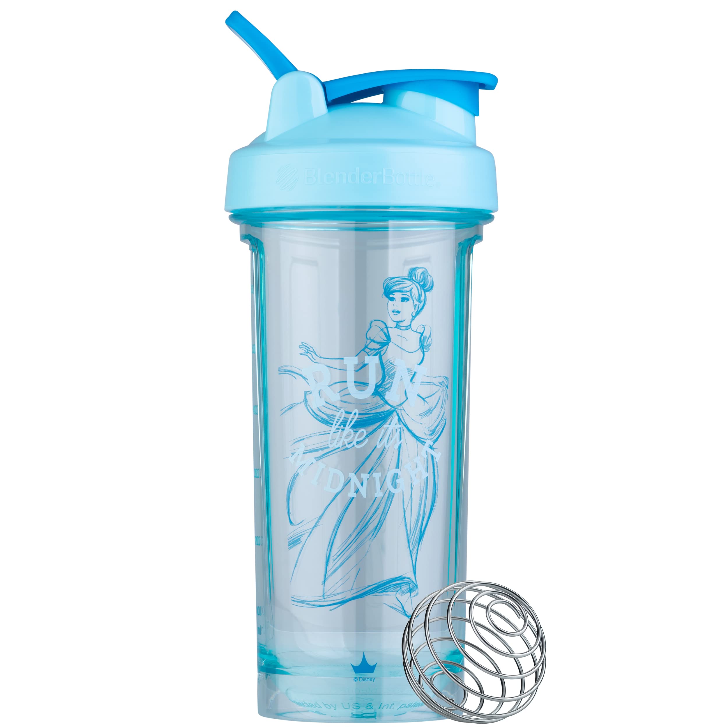 BlenderBottle Disney Princess Shaker Bottle Pro Series, Perfect for Protein  Shakes and Pre Workout, 28-Ounce, Belle,Red
