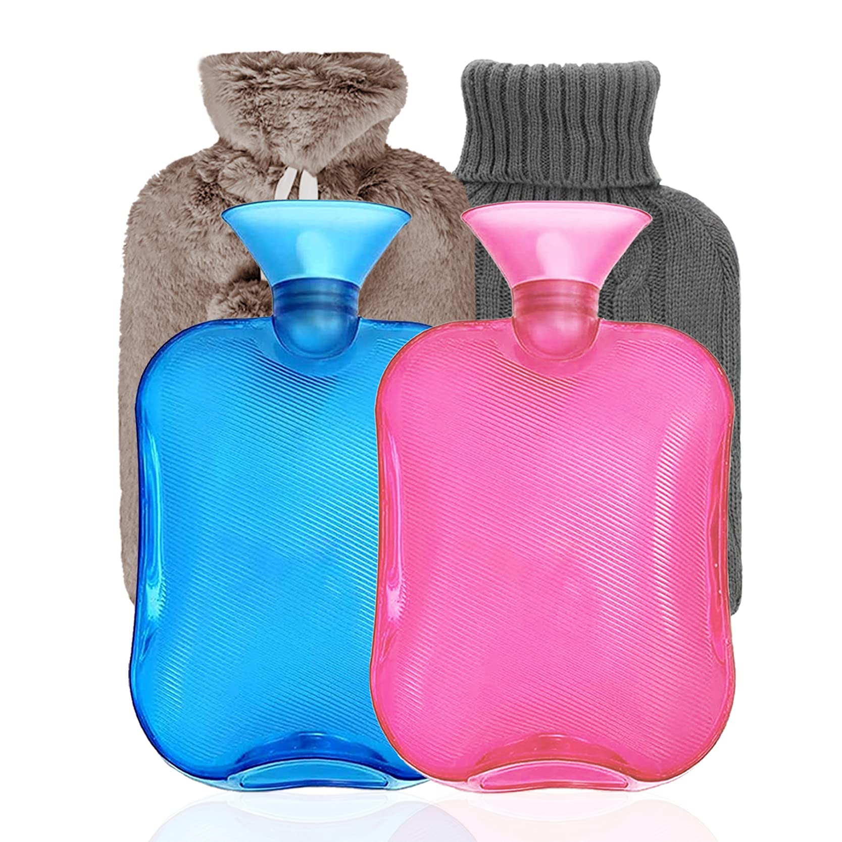 Hot Water Bottle 2 Liter 2 Pack Hot Water Bag For Pain Relief 