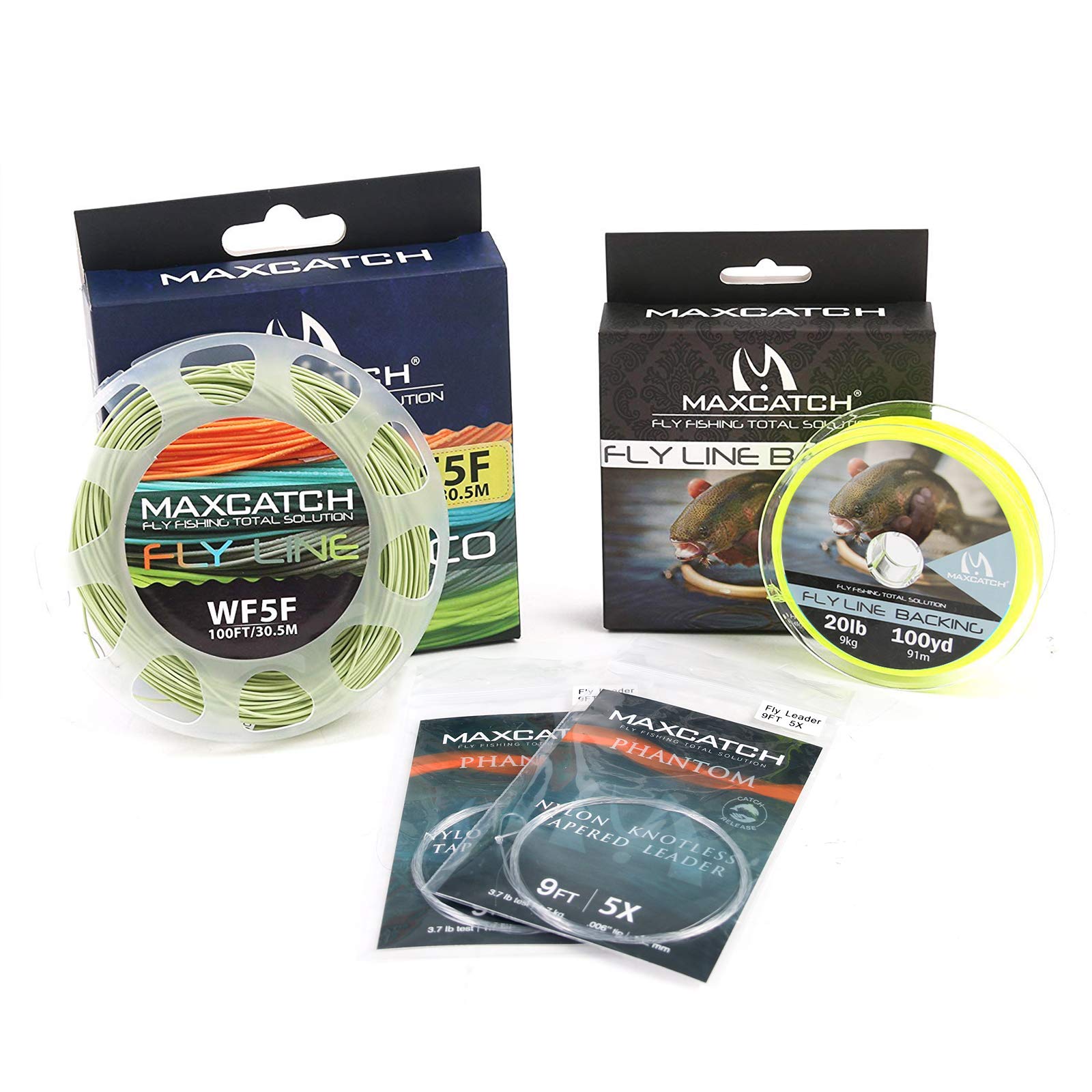 M MAXIMUMCATCH Maxcatch Best Price Fly Fishing Line (Weight Forward,  Floating) and Fly Line Combo with Backing Leader and Tippet  (1F/2F/3F/4F/5F/6F/7F/8F/9F/10F) Fly Line Moss Green WF5F 100FT