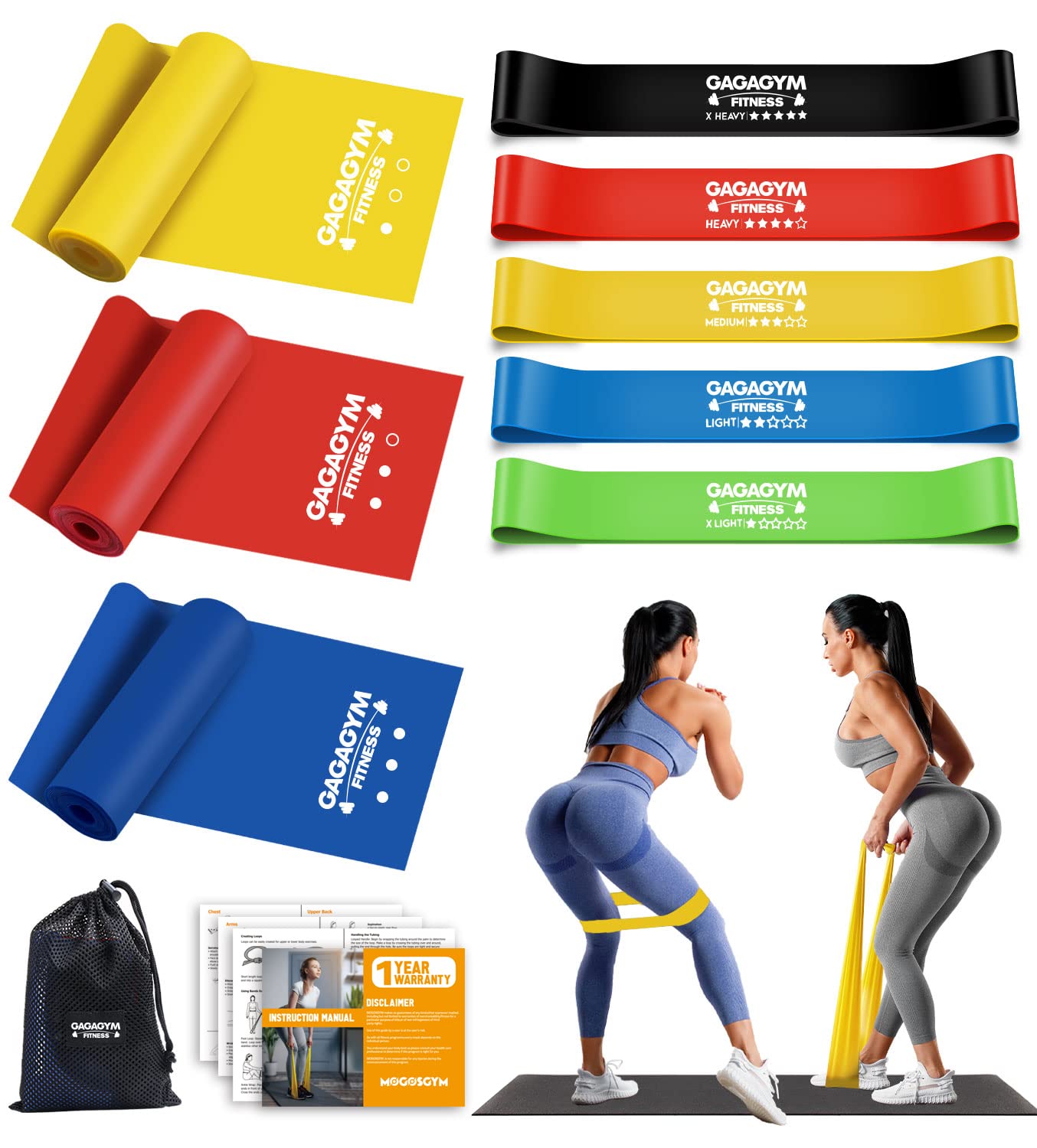 ファッションの Keebgyy Exercise Bands， Resistance Bands Set，Exercise Bands with  並行輸入品 - フィットネス、トレーニング