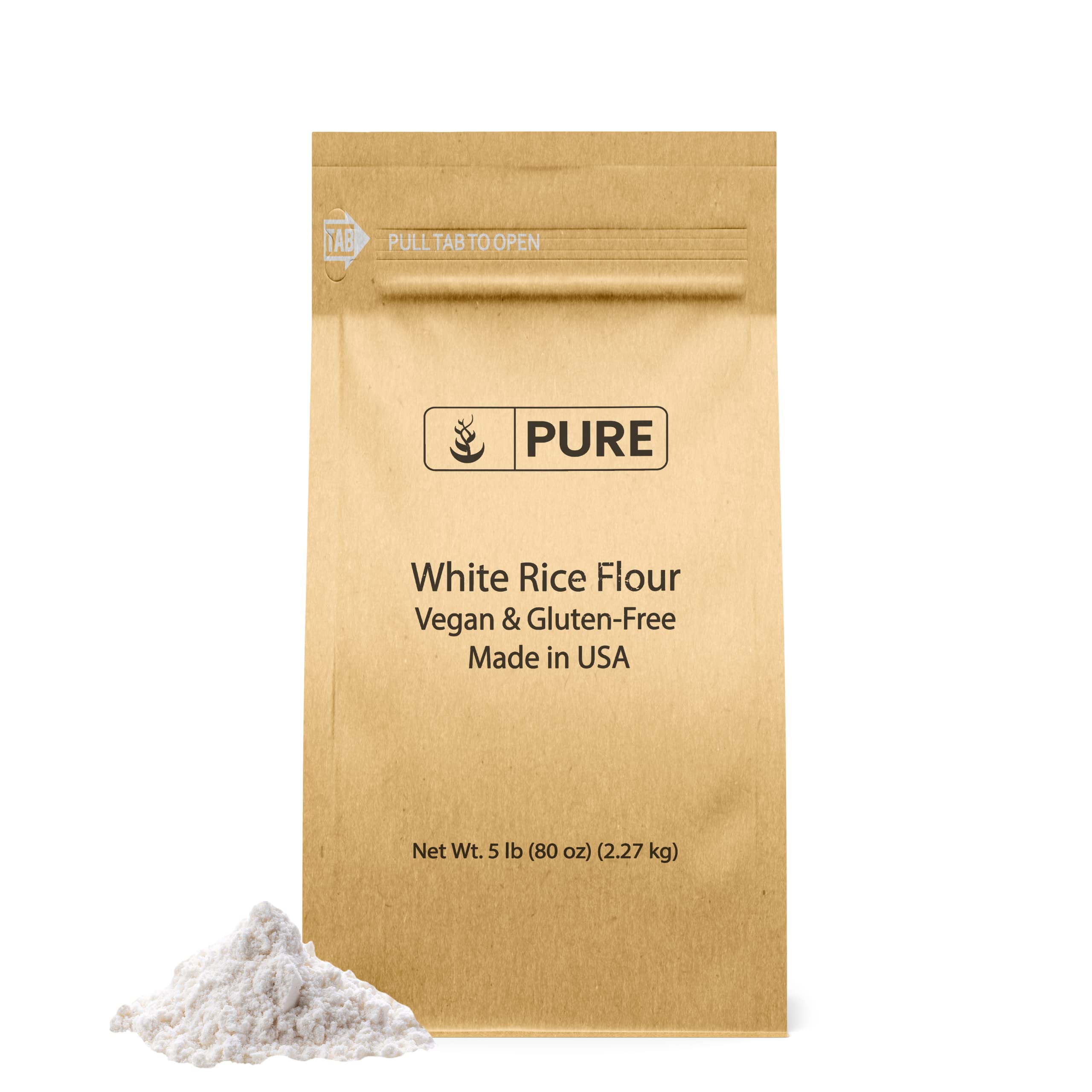 Pure Original Ingredients White Rice Flour (5 lb) Unbleached