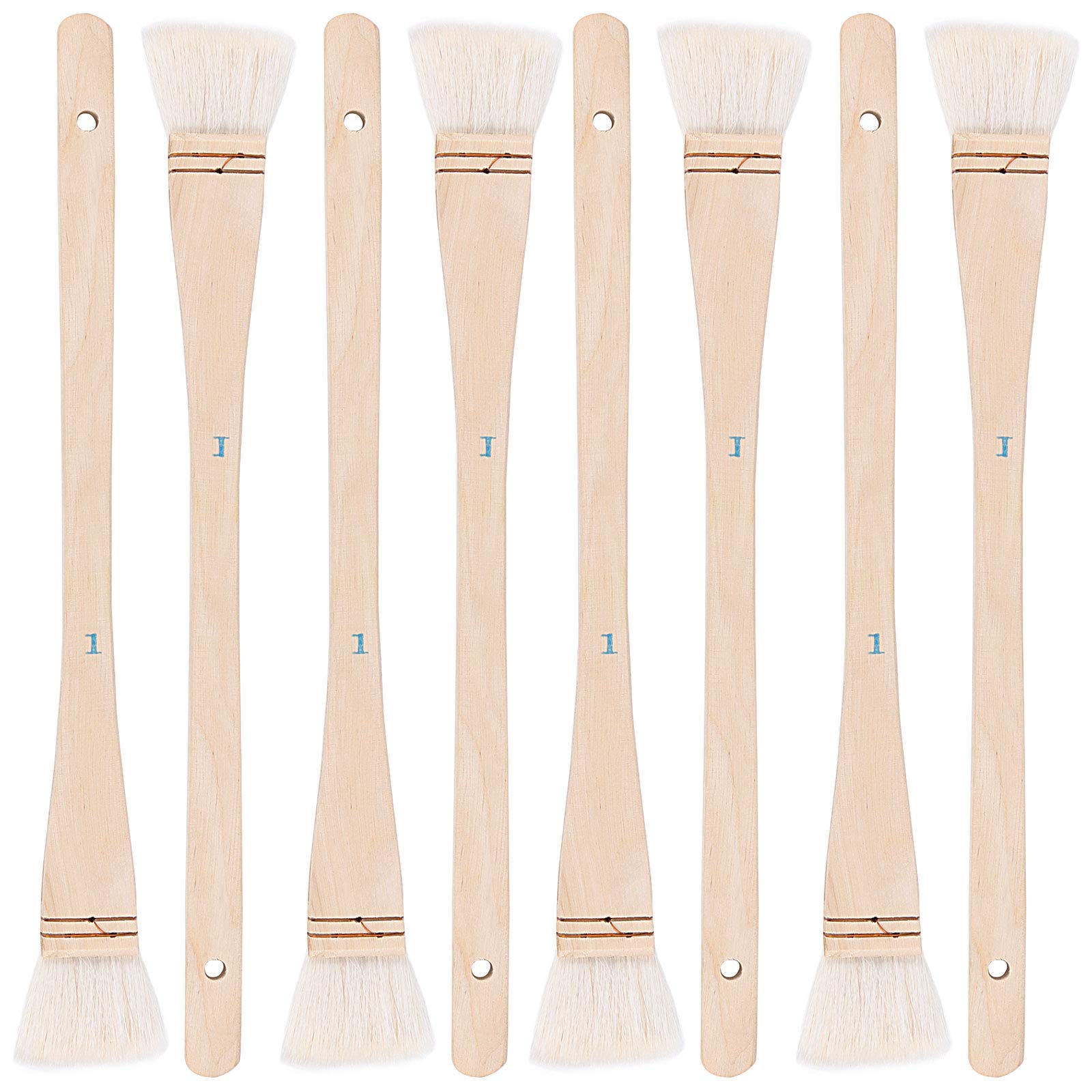 6pcs Gift Flat Hake Brush For Watercolor With Handle Artist