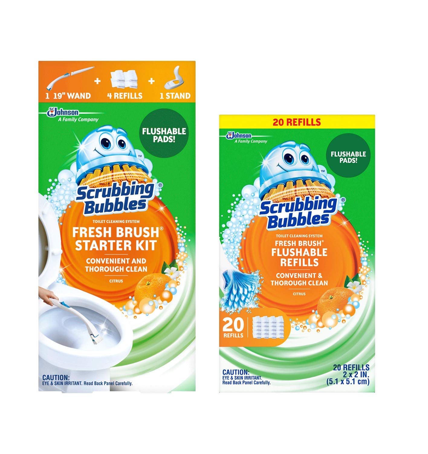 Scrubbing Bubbles Fresh Brush Flushable Refills, Citrus - Convenient and  Thorough Clean for Your Toilet, 10 Pads