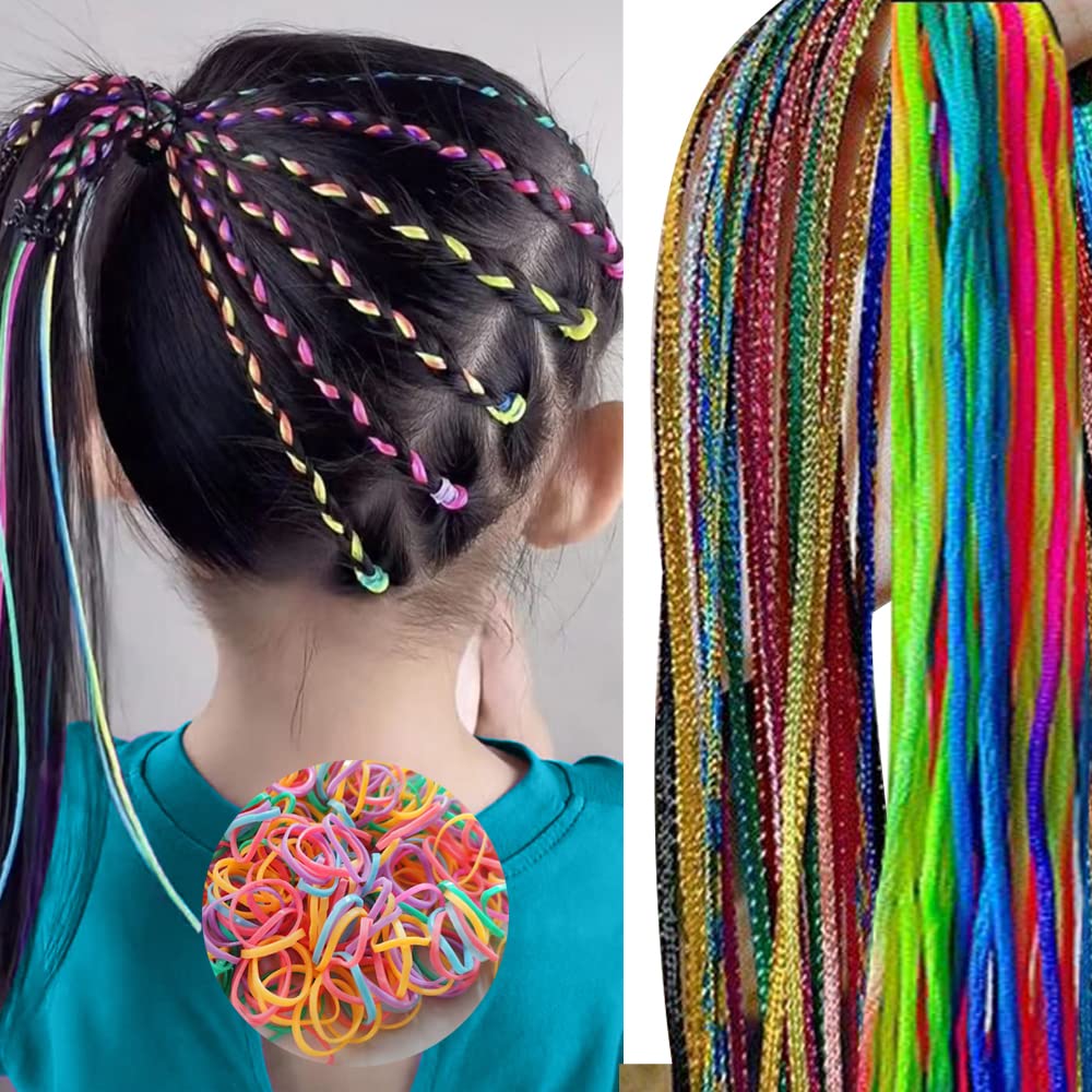 Hair Accessories for Girls Hair Braid Strings Hair Ties Colored Braiding  Hair Tinsel Rope Hair Wrap String Glitter Party Highlights Hairstyle 30pcs