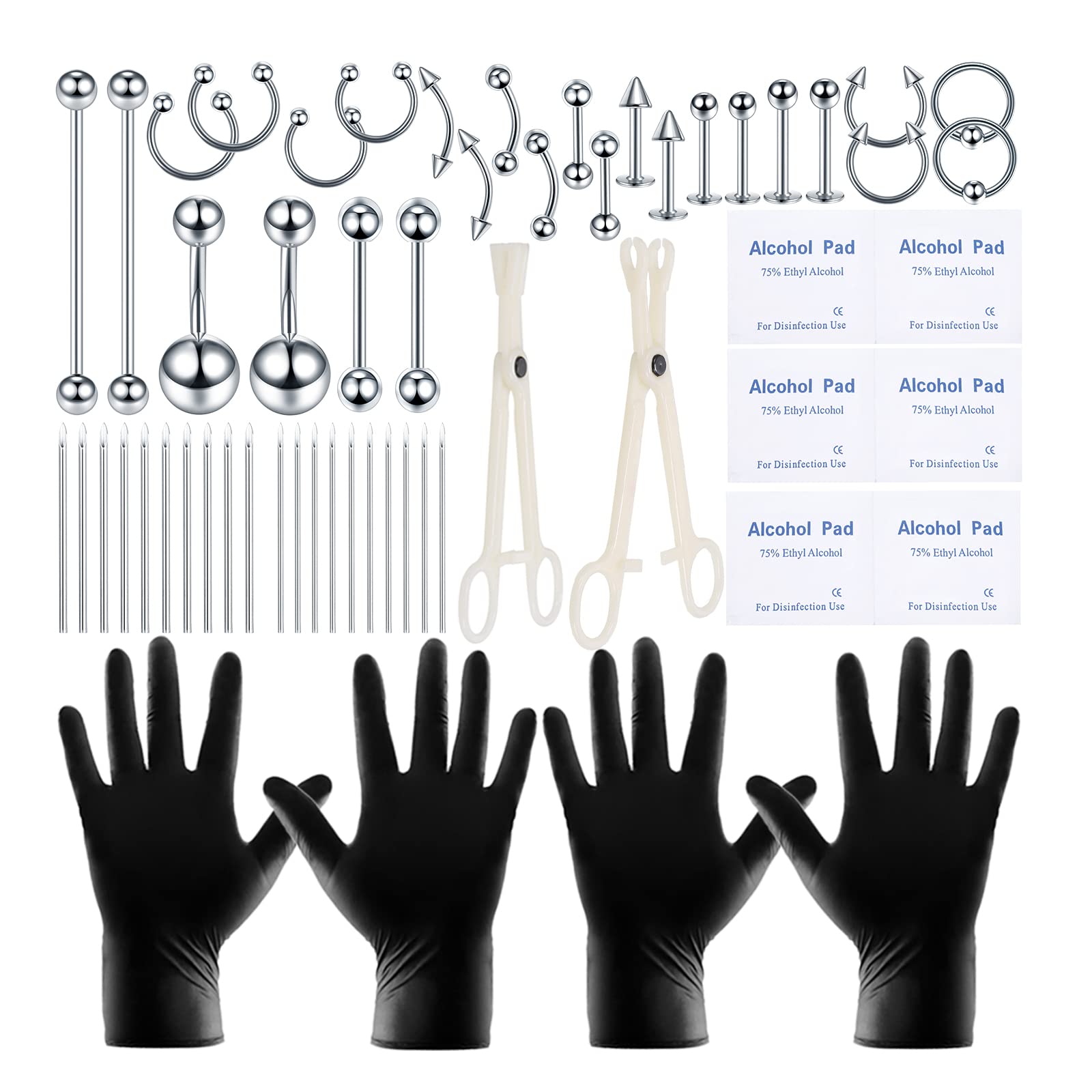 Surgical Steel Body Piercing Tool Kit Professional Needle Clamp