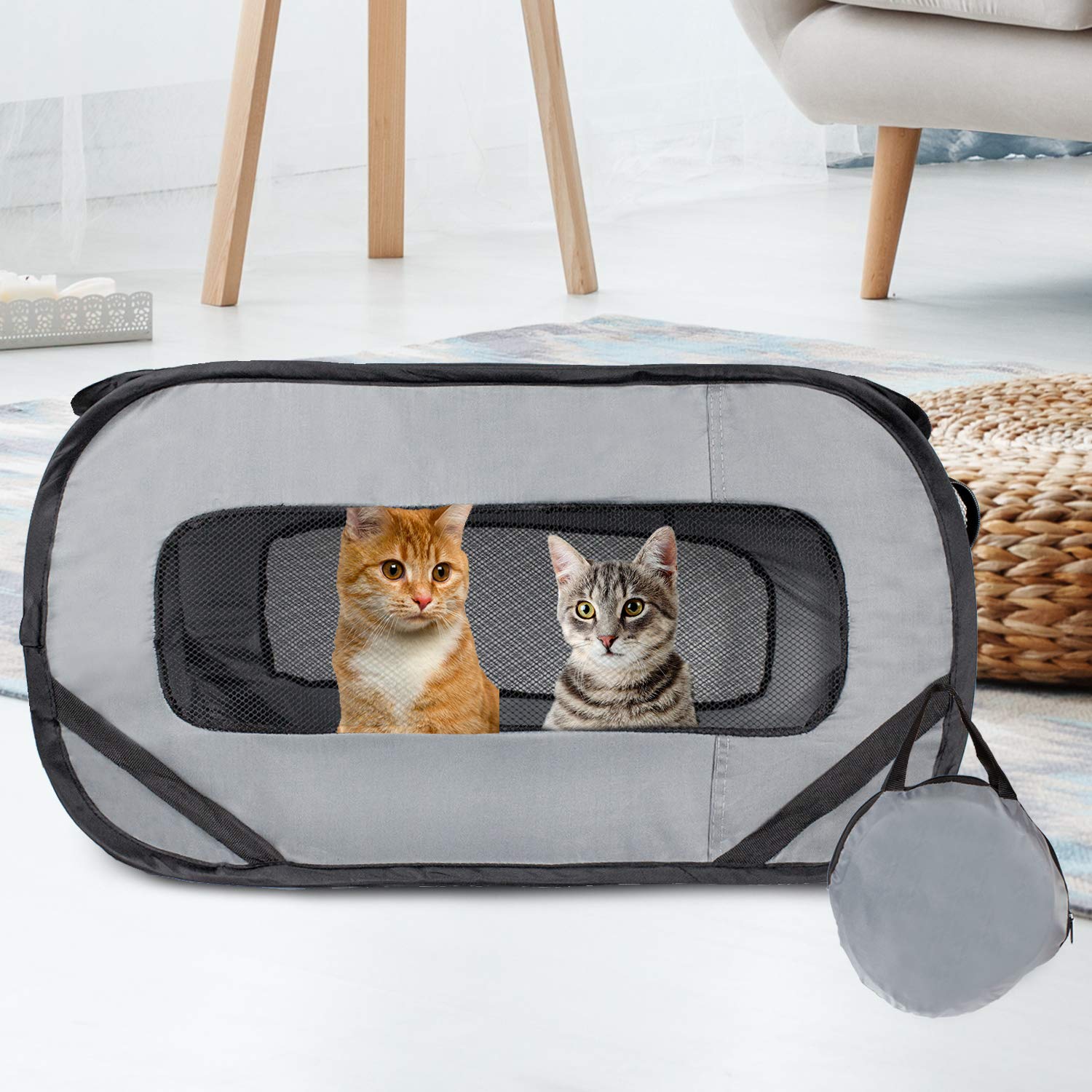 Puppy Playpen & Poop-Up Cat Tent - Pet Playpen for Dogs or Downtown Pet  Supply - Foldable Cat Crate - with Straps for Cat Car Seat Standard