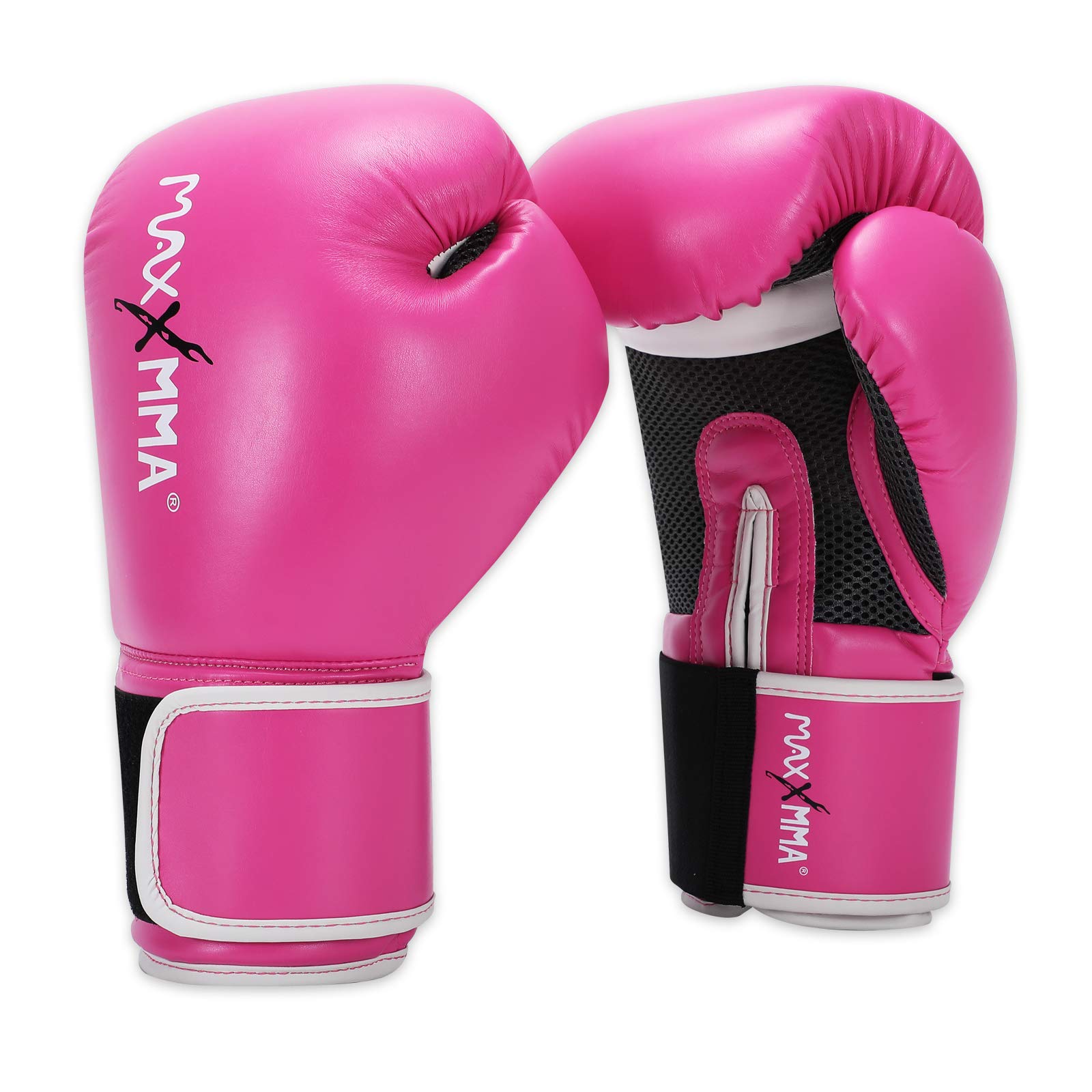 MaxxMMA Pro Style Boxing Gloves for Men & Women, Training Heavy Bag Workout  Mitts Muay Thai Sparring Kickboxing Punching Bagwork Fight Gloves Pink 10  oz.