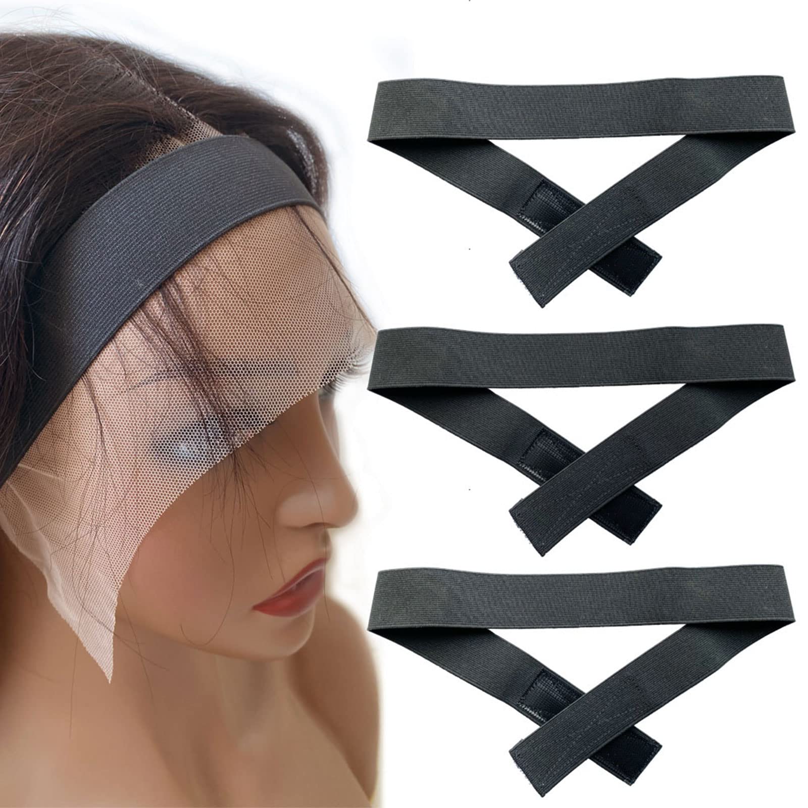 1Pcs 3Pcs Upgraded Glueless Wig Band With Ear Protector For Lace Wigs  Colorful Edge Bands For