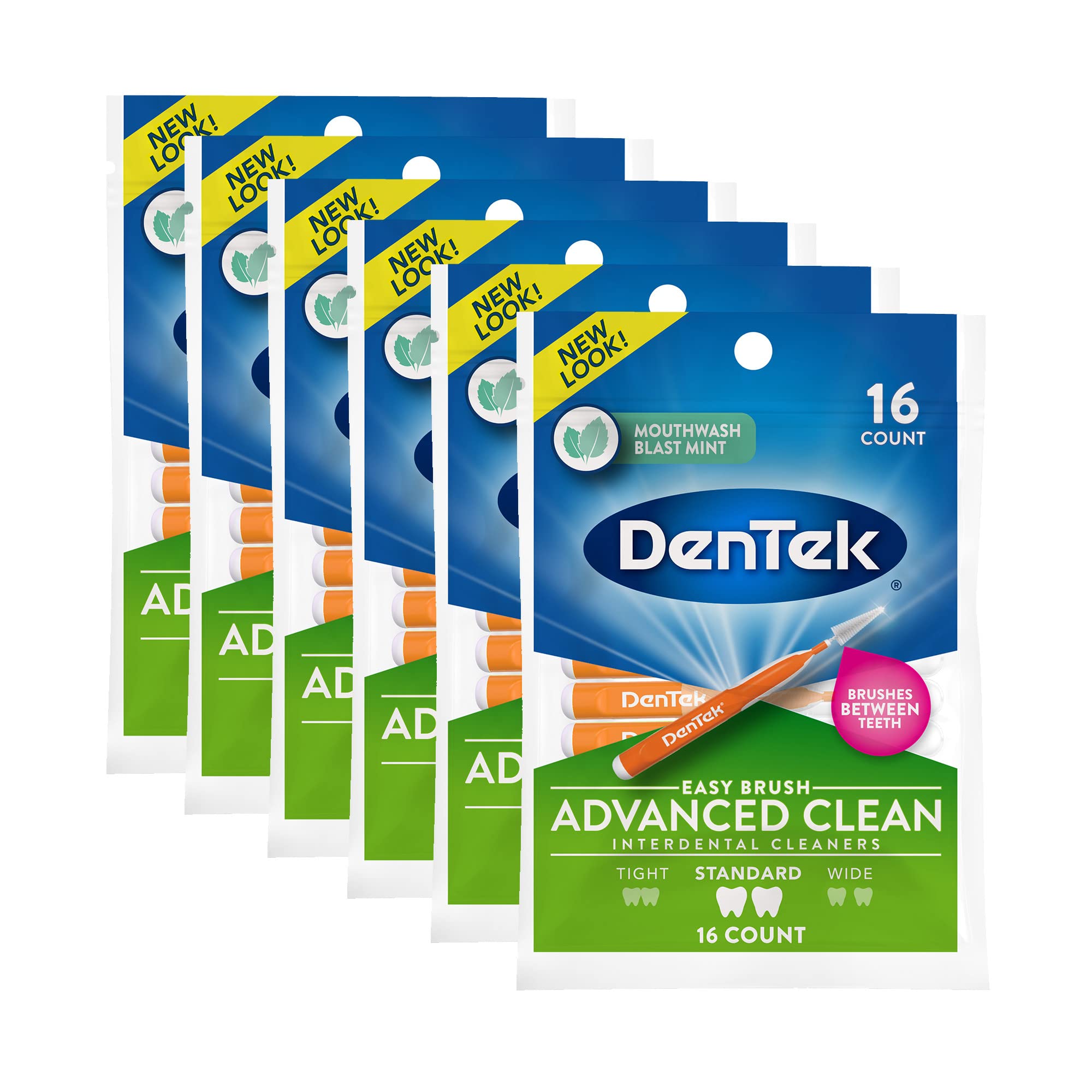 DenTek Slim Brush Interdental Cleaners, Brushes Between Teeth, Extra  Tight Teeth, Mint Flavor, 32 Count