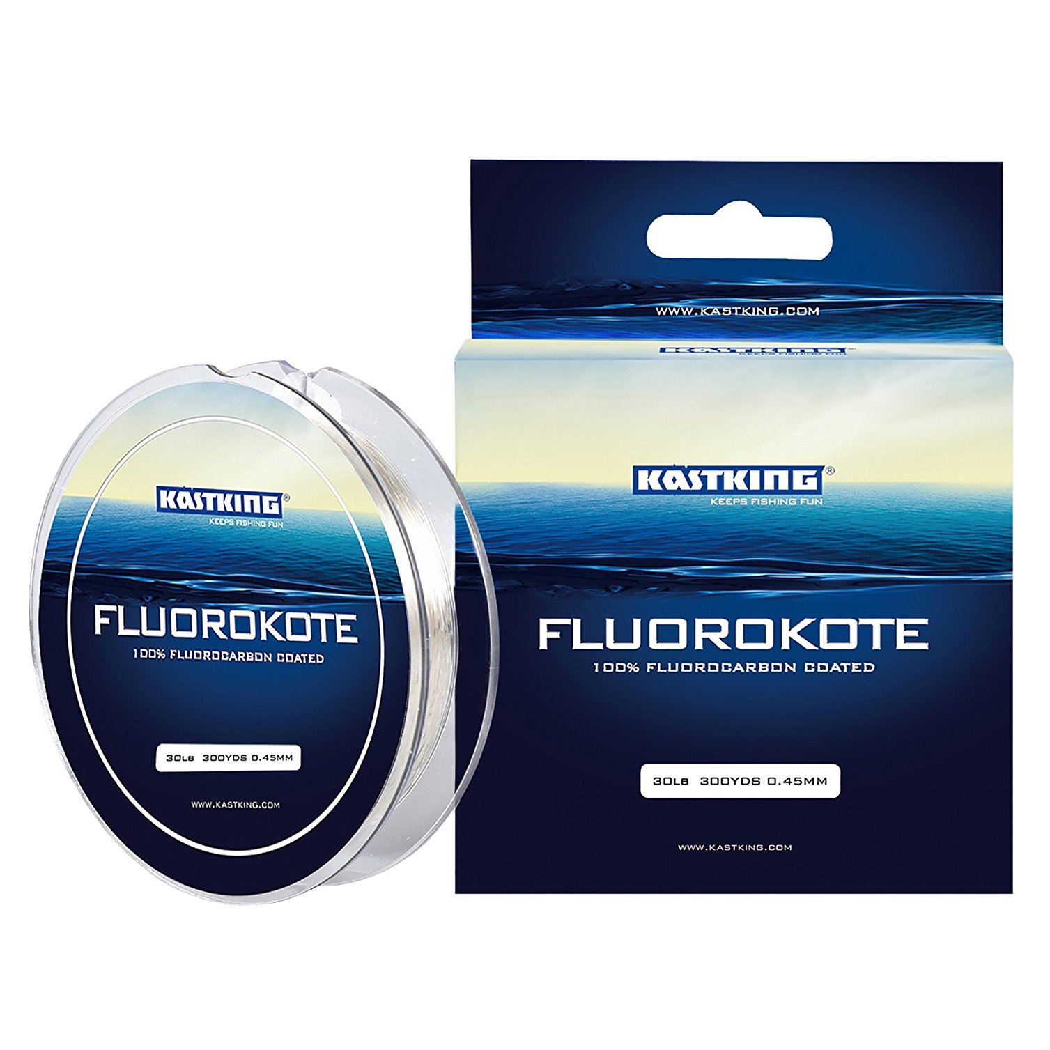 KastKing FluoroKote Fishing Line - 100% Pure Fluorocarbon Coated -  300Yds/274M 150Yds/137M Premium Spool - Upgrade