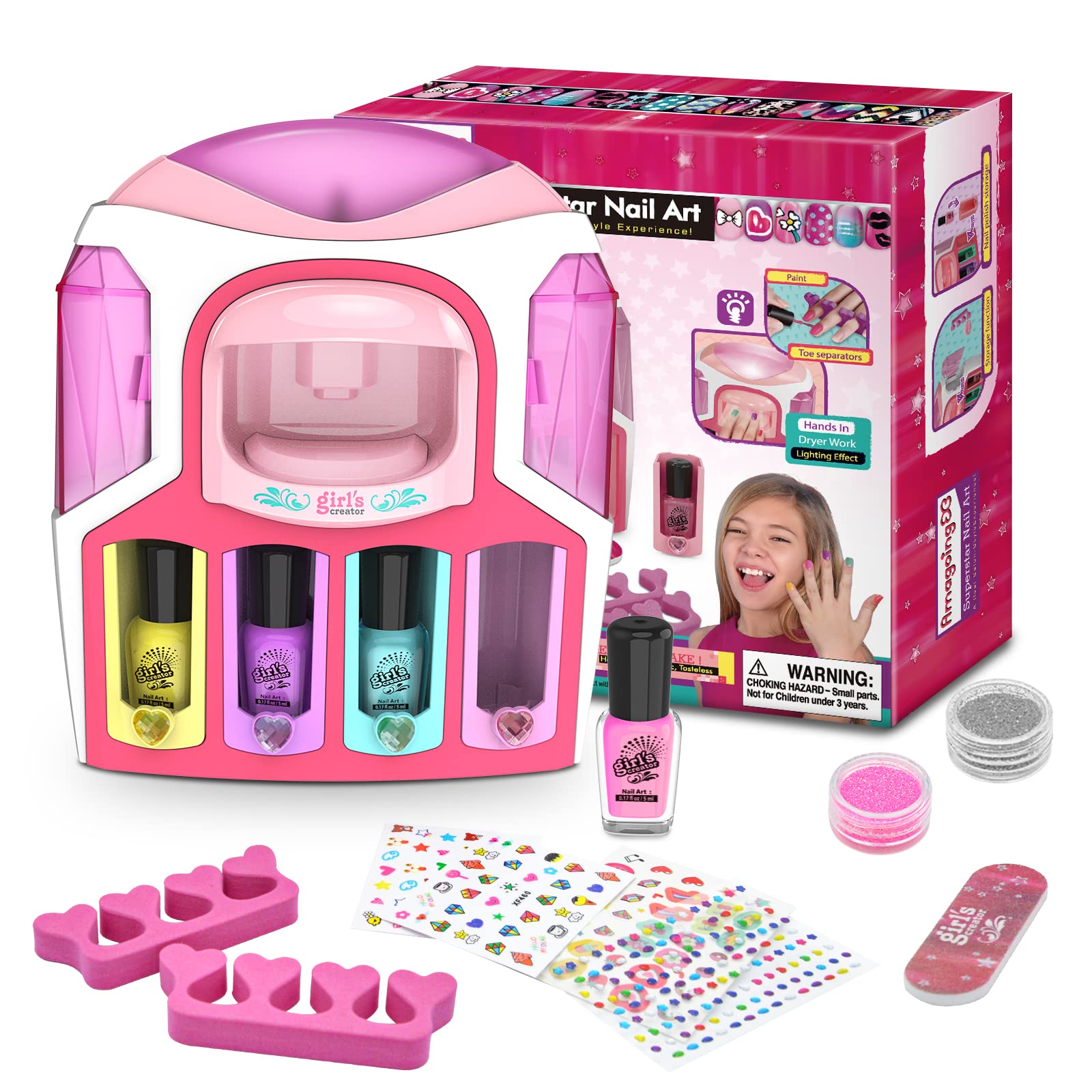 Nail Art Studio for Girls - Nail Polish Kit for Kids Ages 7-12 Years Old -  Girl