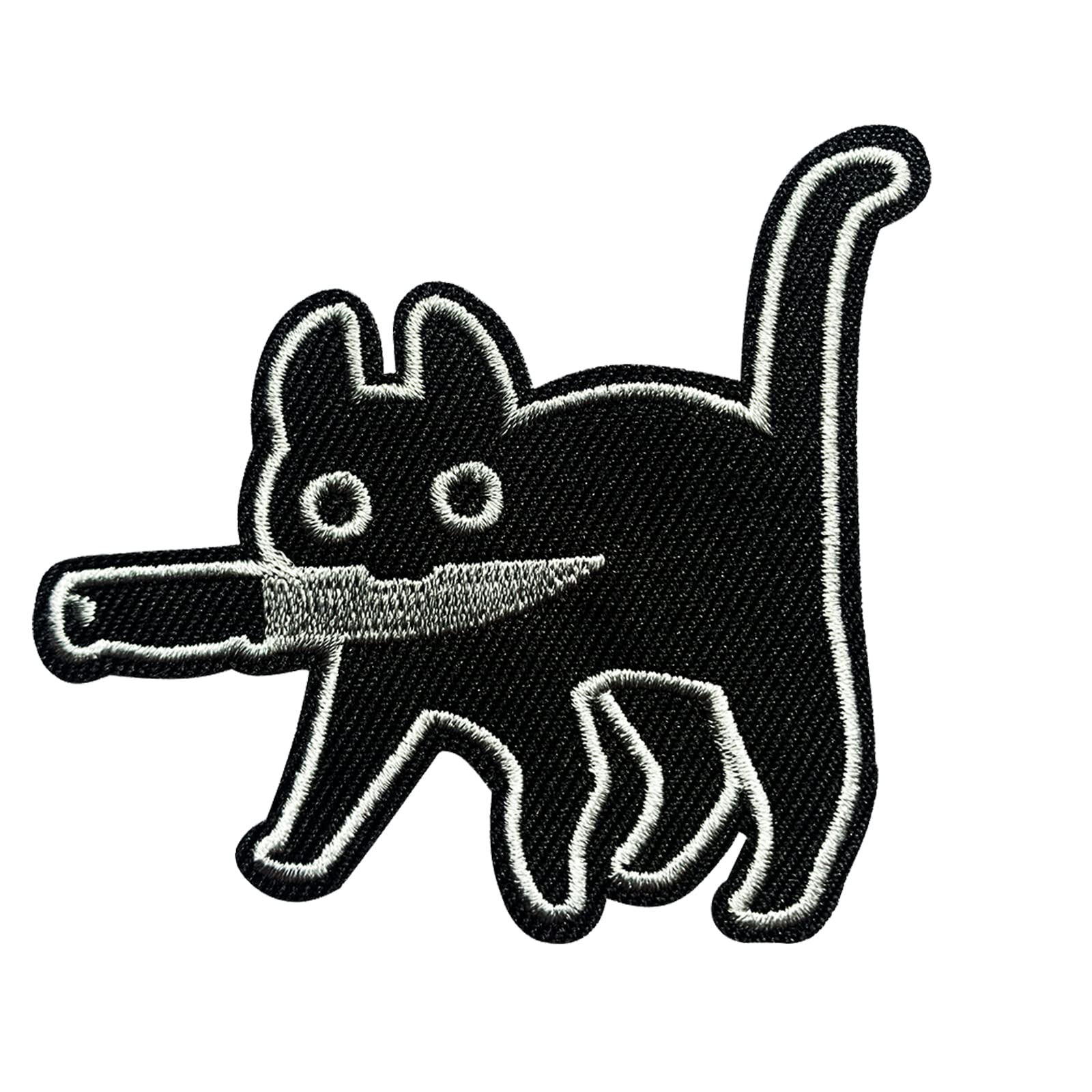 Black Cat With Knife Patch