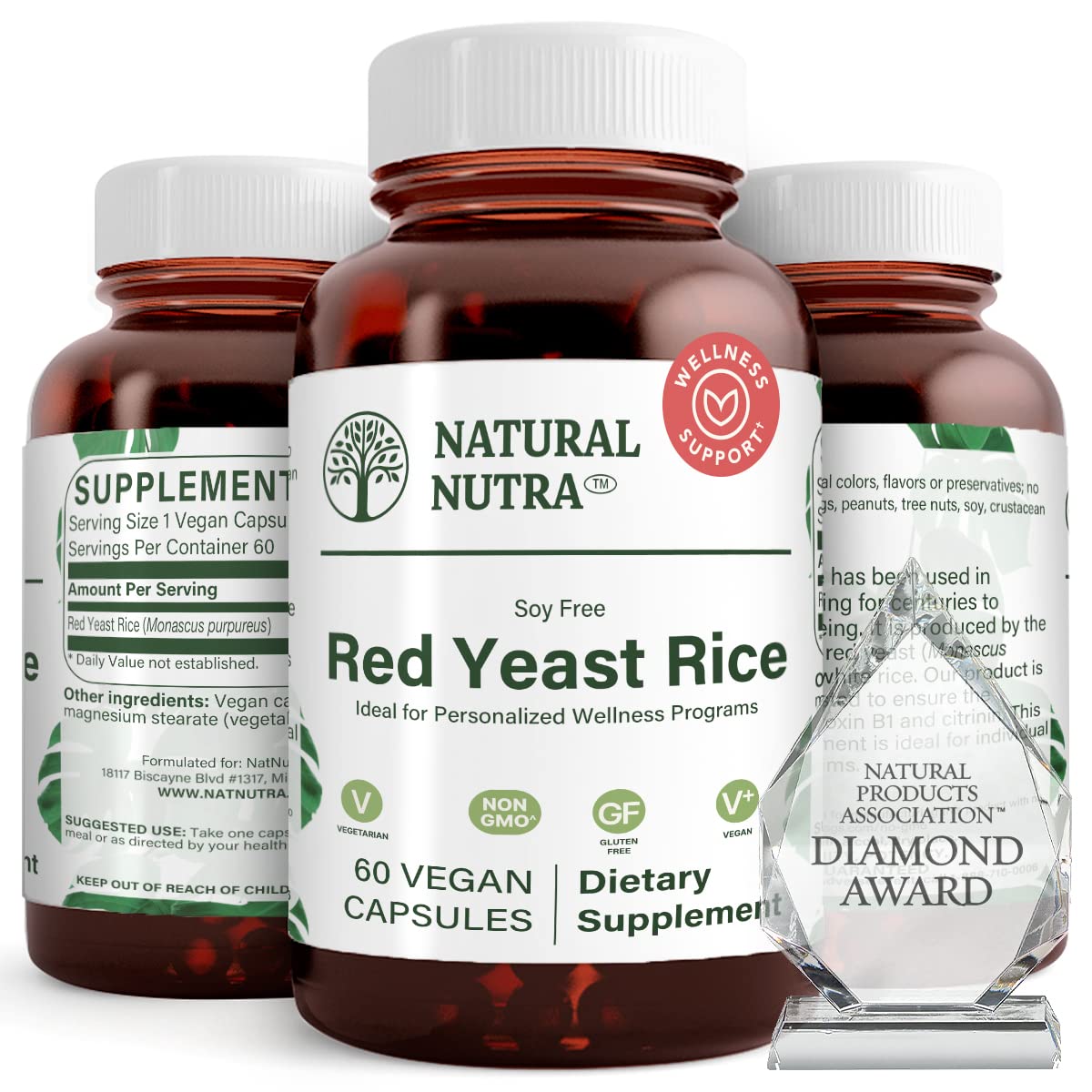 Natural Nutra Red Yeast Rice Extract with Monacolin K, Supplement for