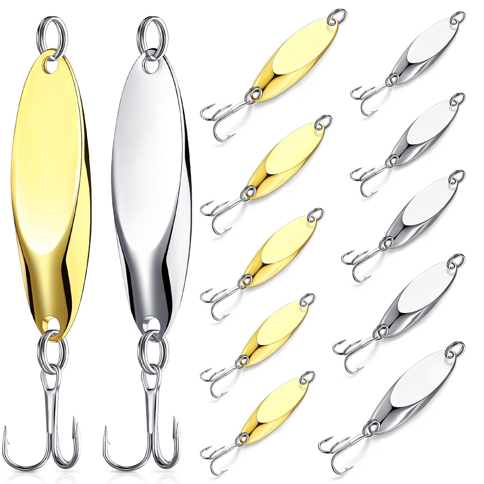 Cheap Fishing Spoons Lures Spots Pattern With Treble Hooks Anti