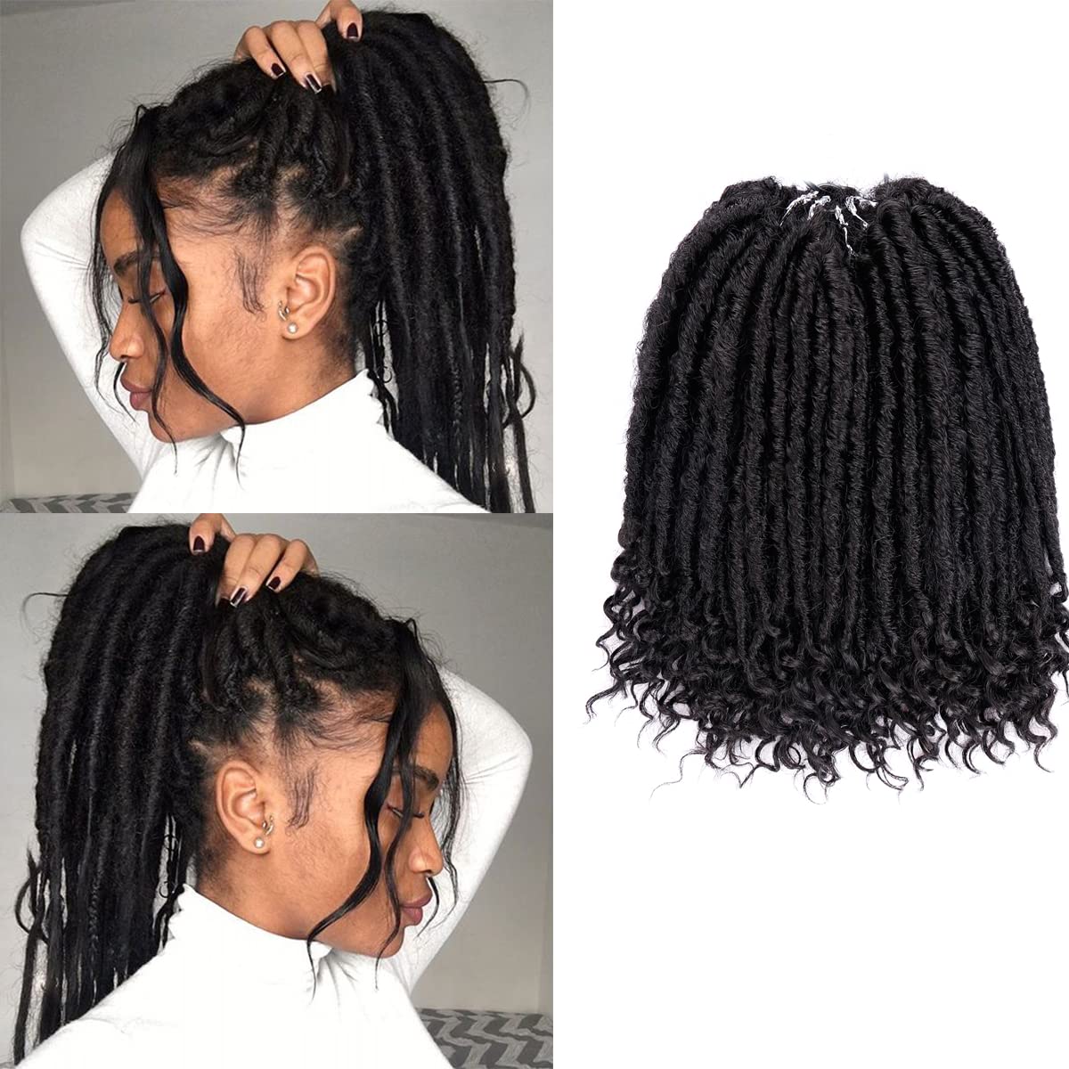 Goddess Locs Crochet Hair - 10 Inch, 7 Packs, Curly Faux Locs for
