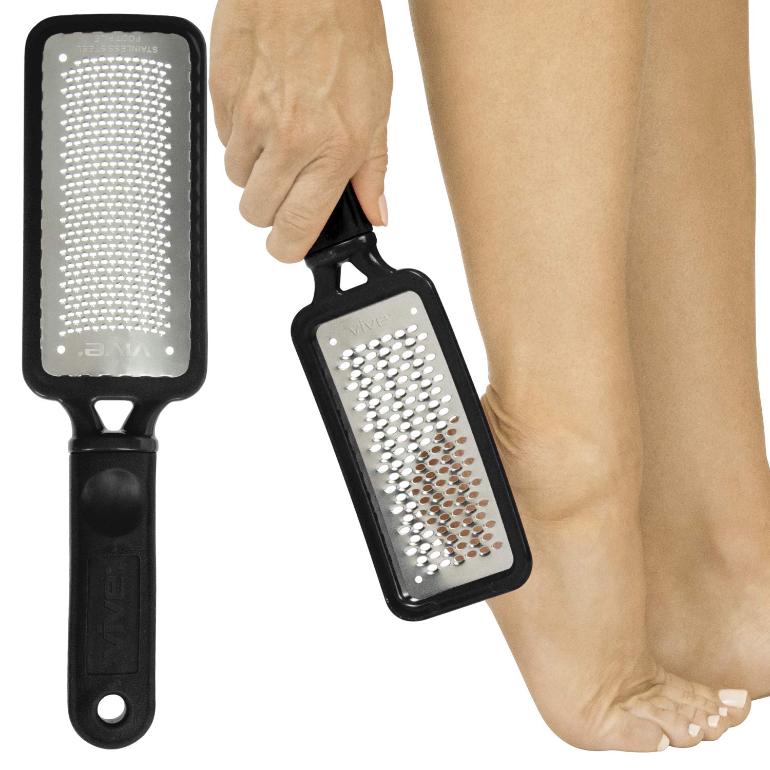 Ezgoodz Pedicure Foot File, White Foot Grater for Dead Skin, Dry and Cracked Heels, Colossal Foot Rasp Foot File and Callus Remover with Ergonomic