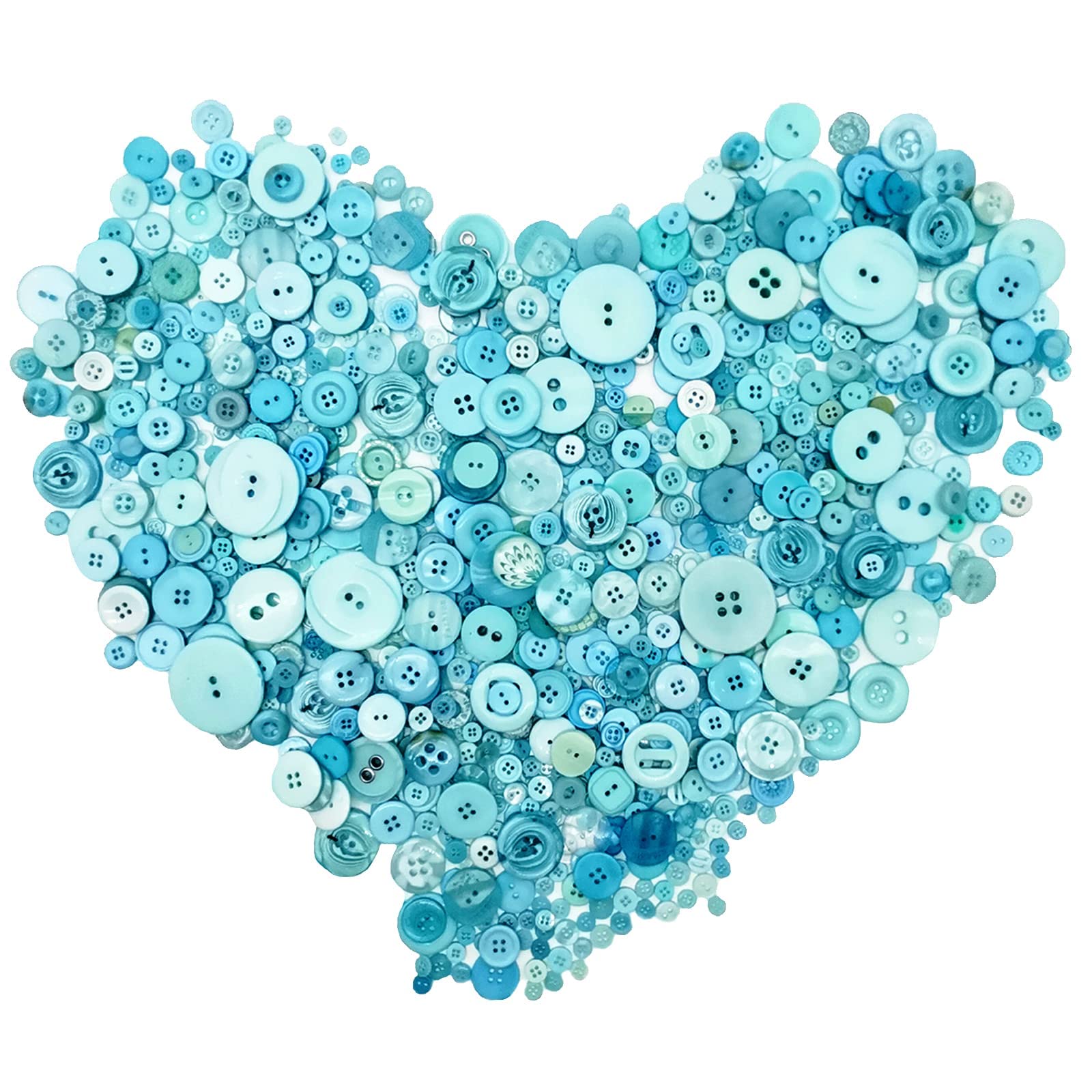 Esoca 650Pcs Turquoise Buttons for Crafts in Bulk Assorted Turquoise Craft  Buttons Mixed Teal Button for Crafting Teal Craft Buttons