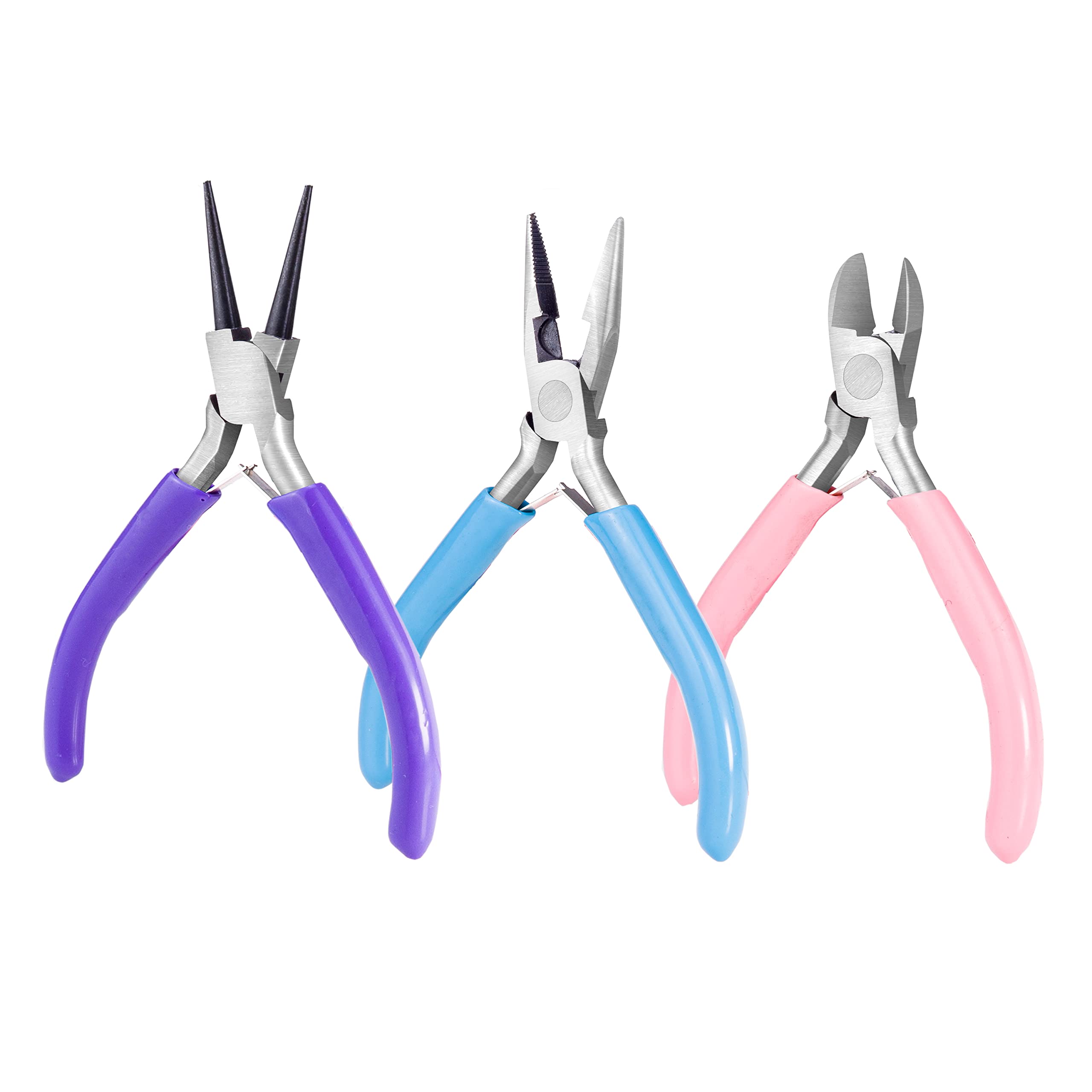 3Pcs Jewelry Pliers Jewelry Making Pliers Tools Kit with Needle Nose  Pliers/Round Nose Pliers/Chain Nose Pliers Wire Cutters for Wire Wrapping  Earring