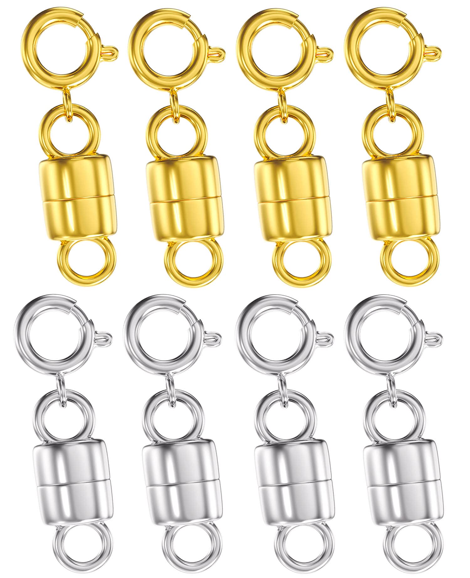 Magnetic Jewelry Clasps and Necklace Extenders Gold Silver