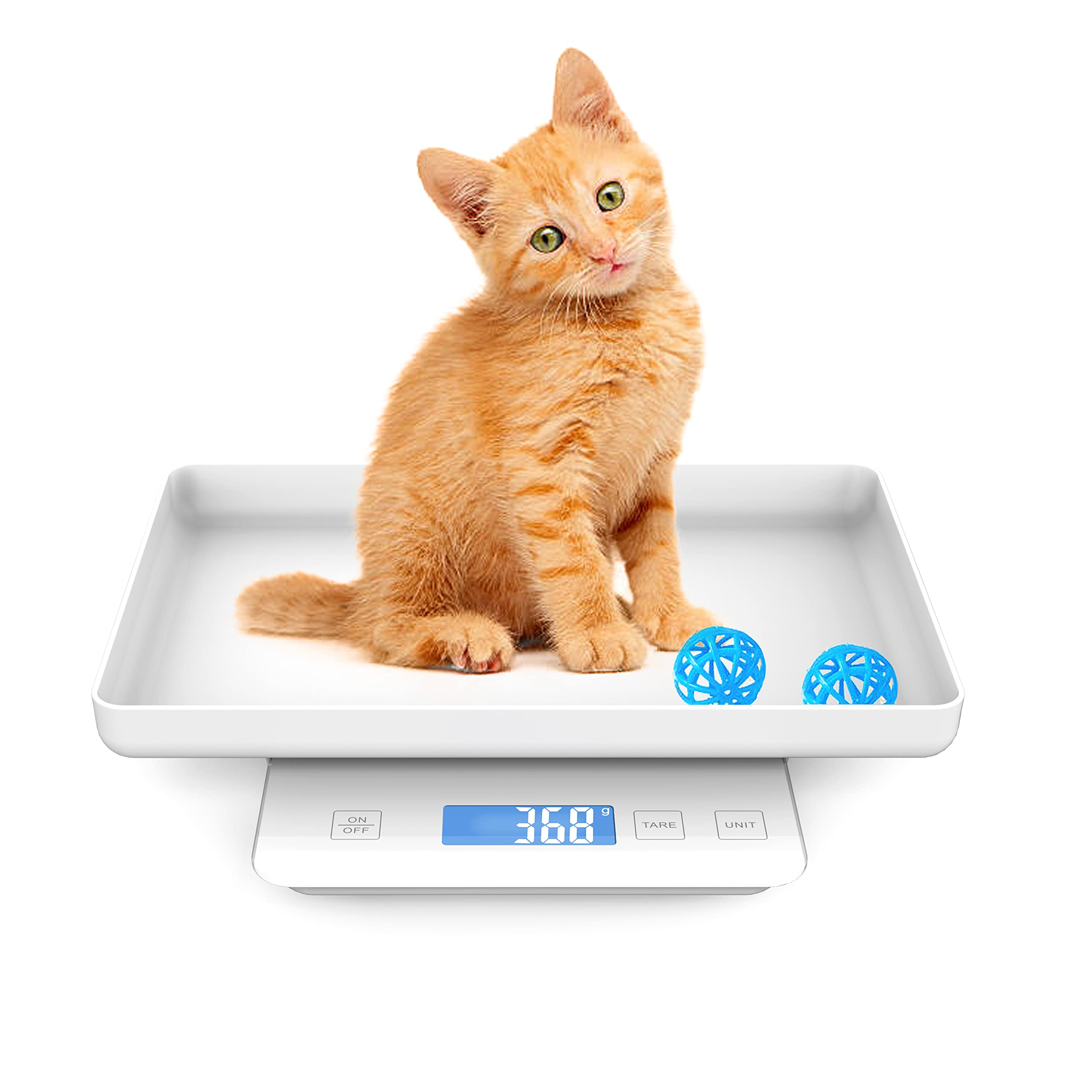 Pet Scale for Newborn Puppy and Kitten, Pet Scale with Detachable Tray for  Dog Whelping Nursing, Weigh Pets Baby in Grams, 33lbs (±1 Gram) (White)