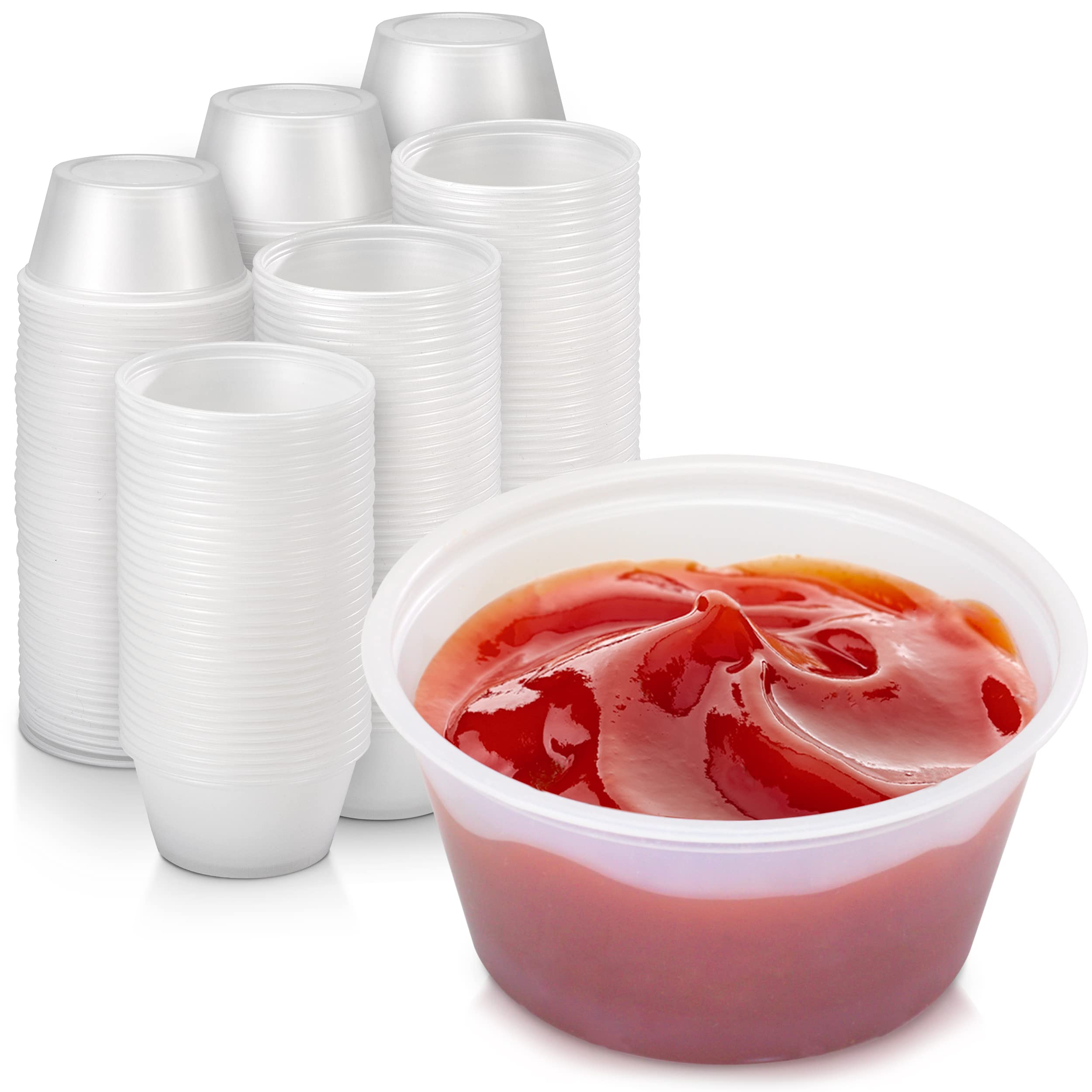 250 Pack] 1 oz Portion Cups with Lids- Small Condiment Containers