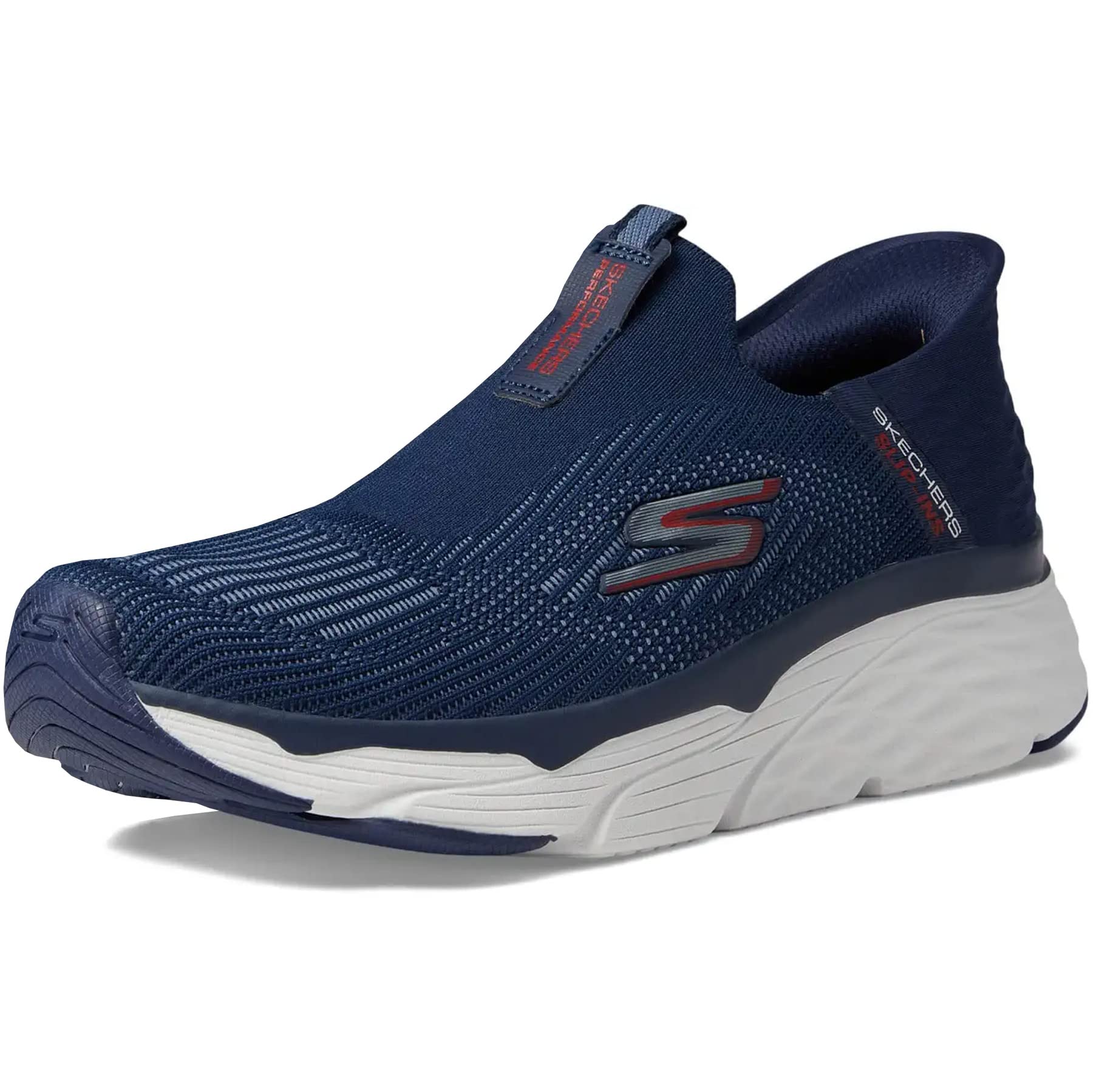  Skechers Men's Max Cushioning Slip-Ins-Athletic Workout  Running Walking Shoes with Memory Foam Sneaker, Navy, 7