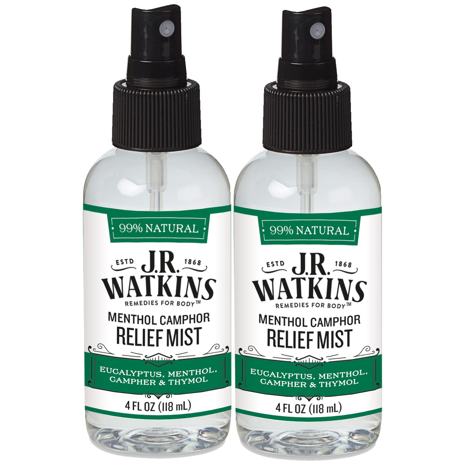 J.R. Watkins Natural Menthol Camphor Relief Mist Relief Mist for Flu ...