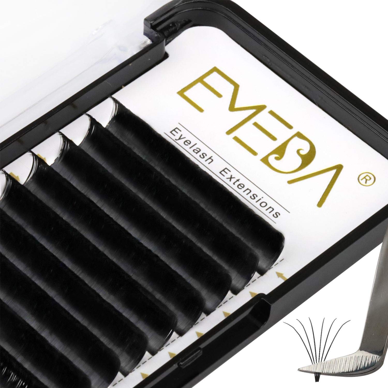 EMEDA Easy Fan Volume Lashes 0.05mm D Curl 14mm Flowering Fanning Self Auto  Rapid Easy Fan Eyelash Extension 2D-20D Flowering Eyelash Extensions(0.05mm  D 14mm) 0.05-D-14mm