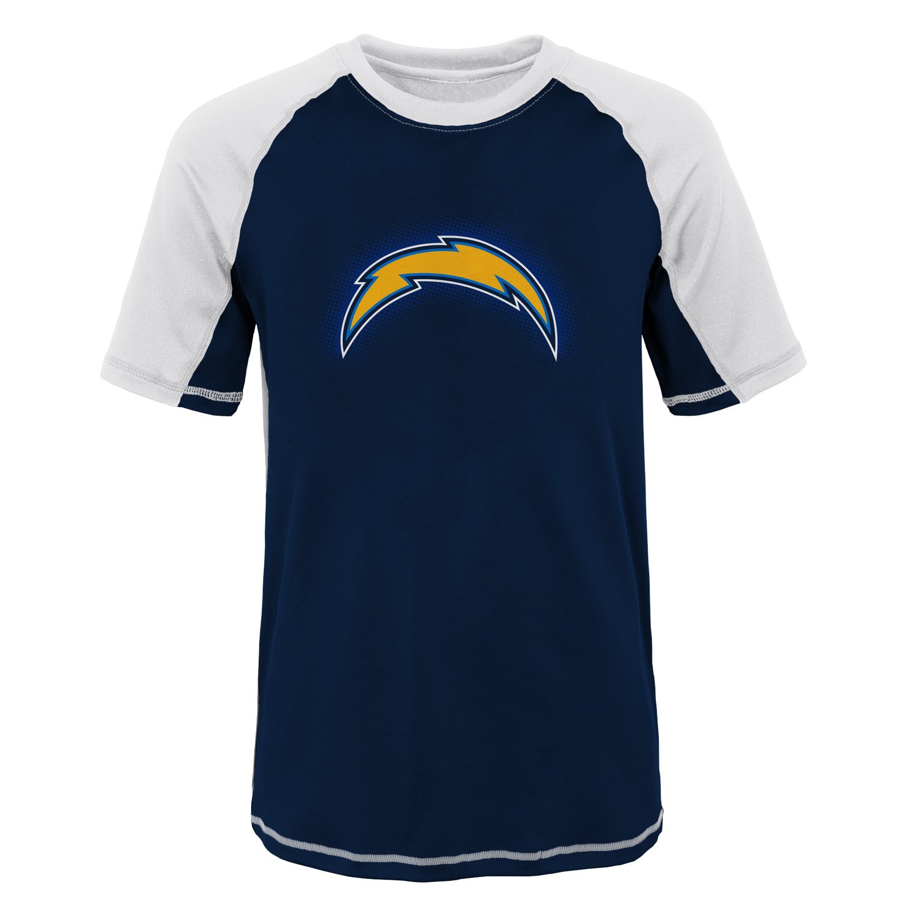 Football Fan Shop Officially Licensed NFL Short Sleeve Crew Neck - Chargers - White