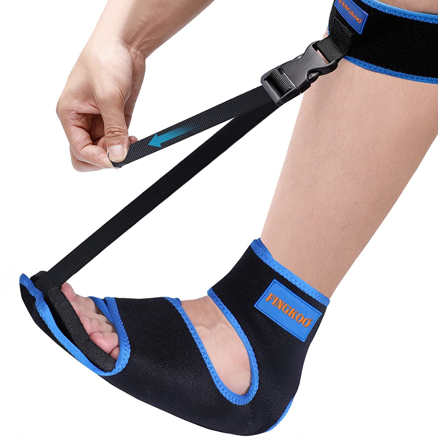 Plantar Fasciitis Night Splint Brace - Adjustable Ankle Brace Support Foot  Drop Orthotic Brace For Right Or Left Foot(blue)