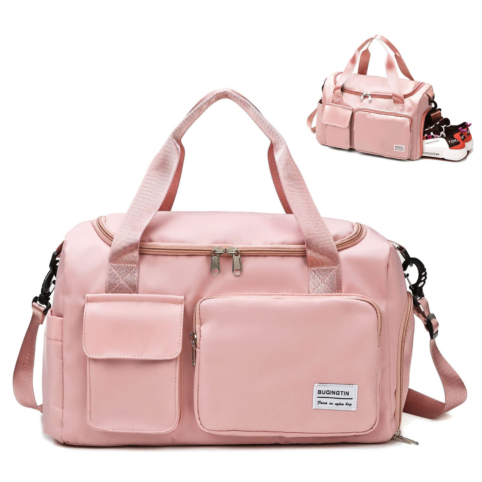 Pink Gym Bag With Shoe Compartment