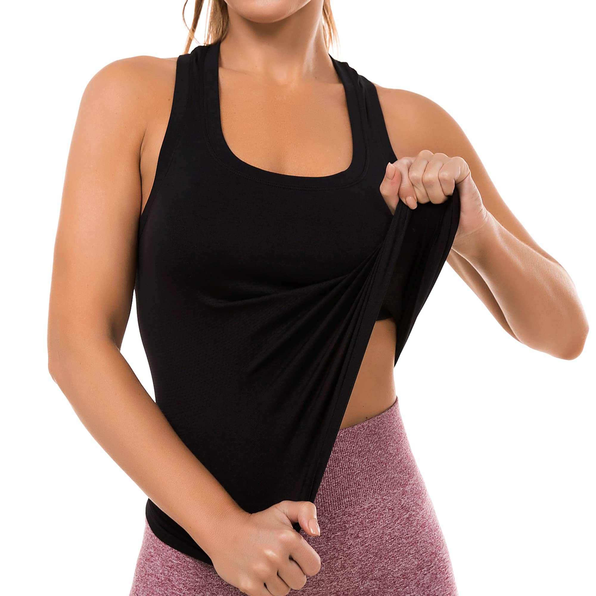 MathCat Workout Tops for Women Seamless Basic Sleeveless Muscle
