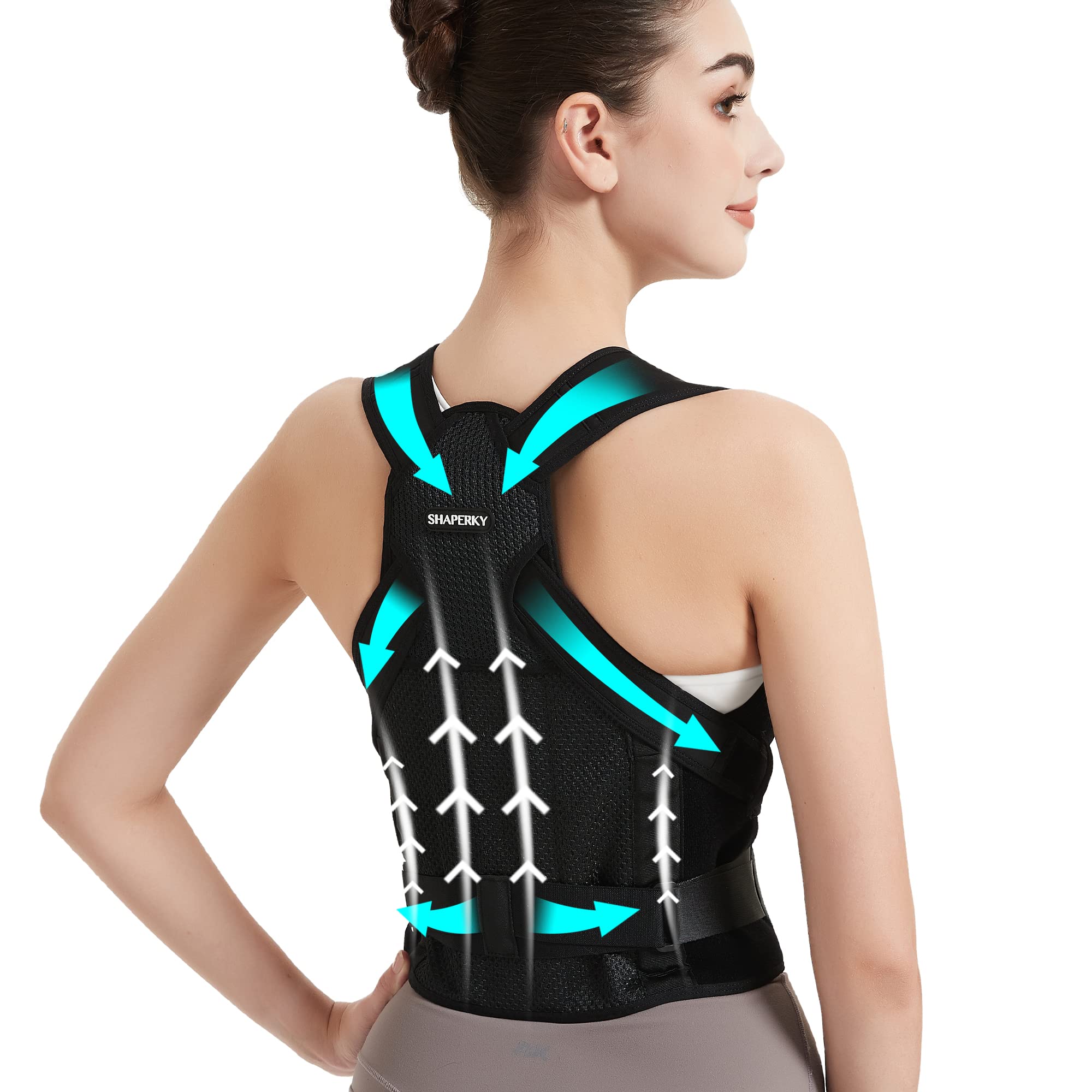 magnetic posture corrector adjustable for neck back and abdominal