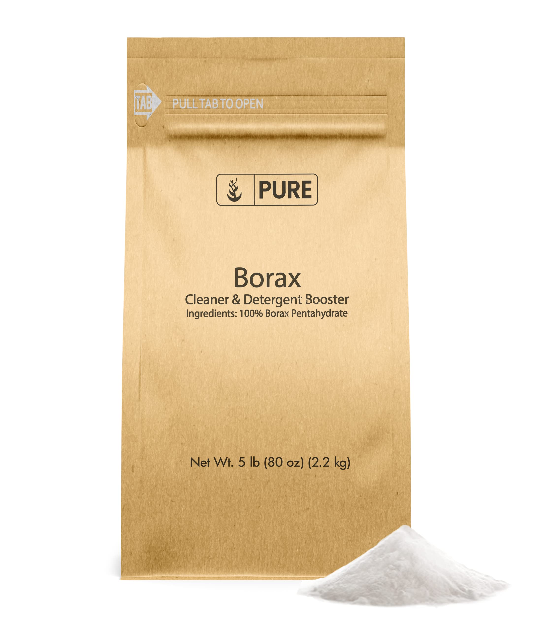 Pure Original Ingredients Borax (5 lb) Sodium Borate, Multipurpose Cleaning  Agent, Ideal Slime Ingredient 5 Pound (Pack of 1)