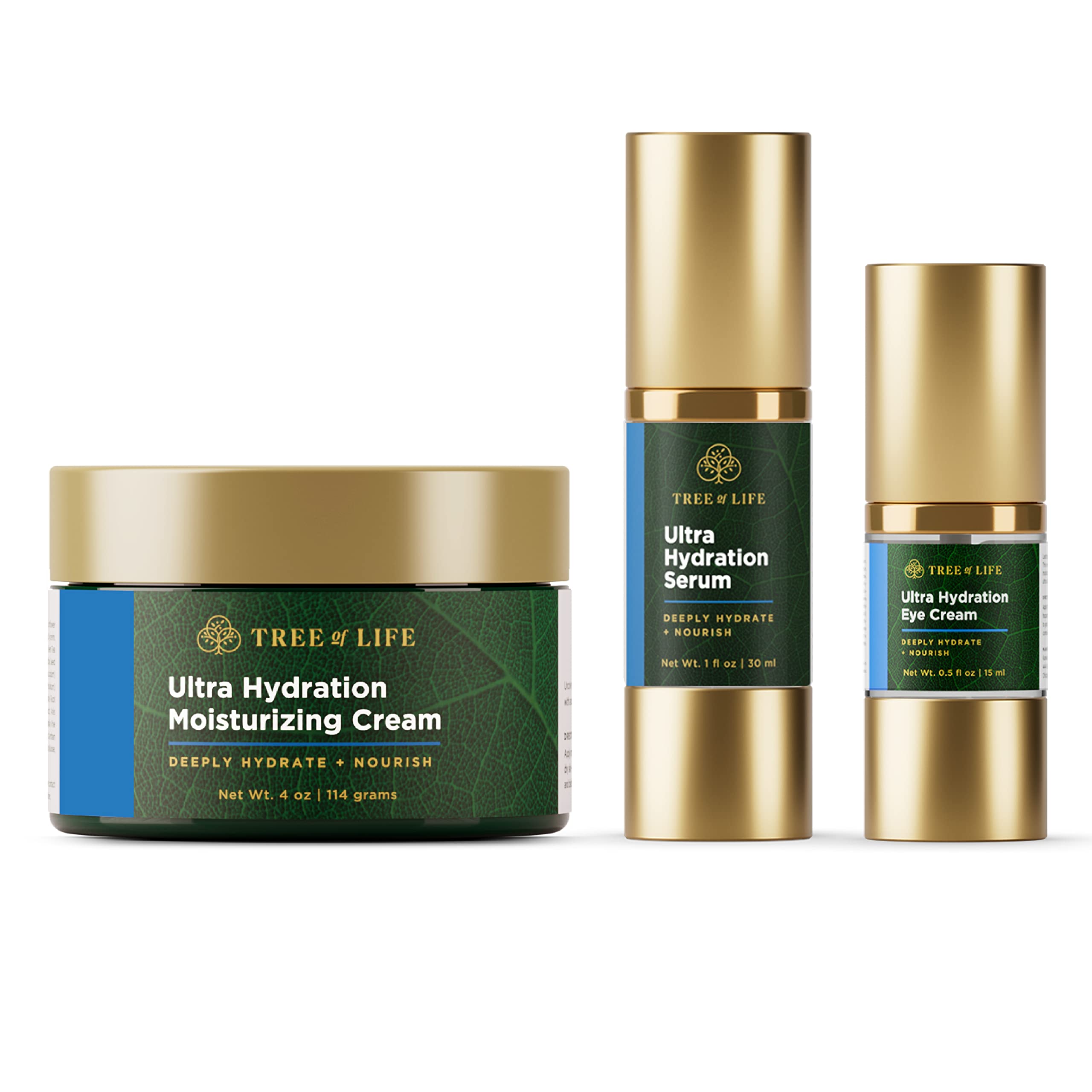 Tree of Life Hydrating Facial Skincare Set Moisturizing Regimen with Face  Cream (4 Oz) Serum (1 Fl Oz) and Eye Cream (0.5 Oz)