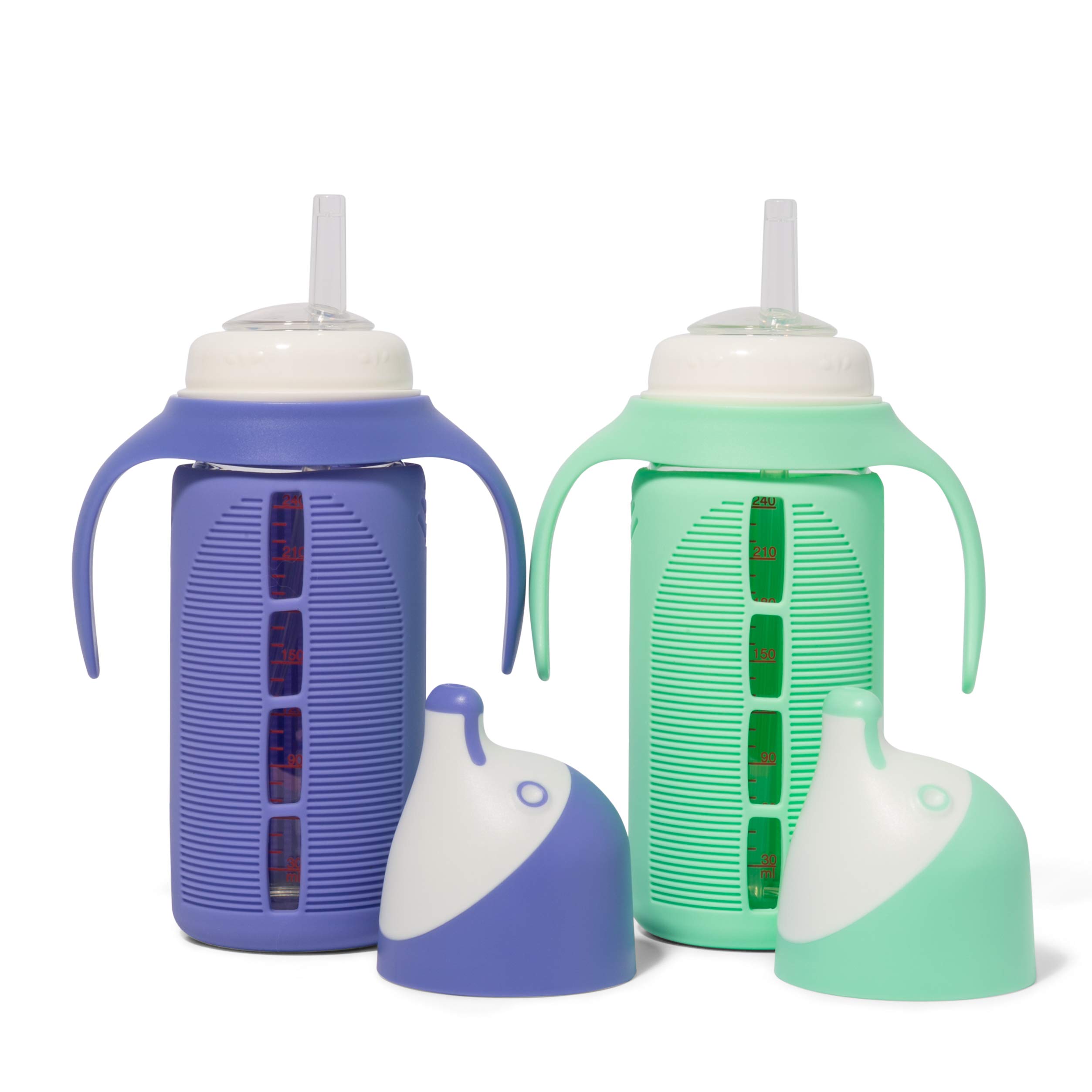 Toddler Sippy Cup With Straw Lid And Handles, Silicone Spill Proof