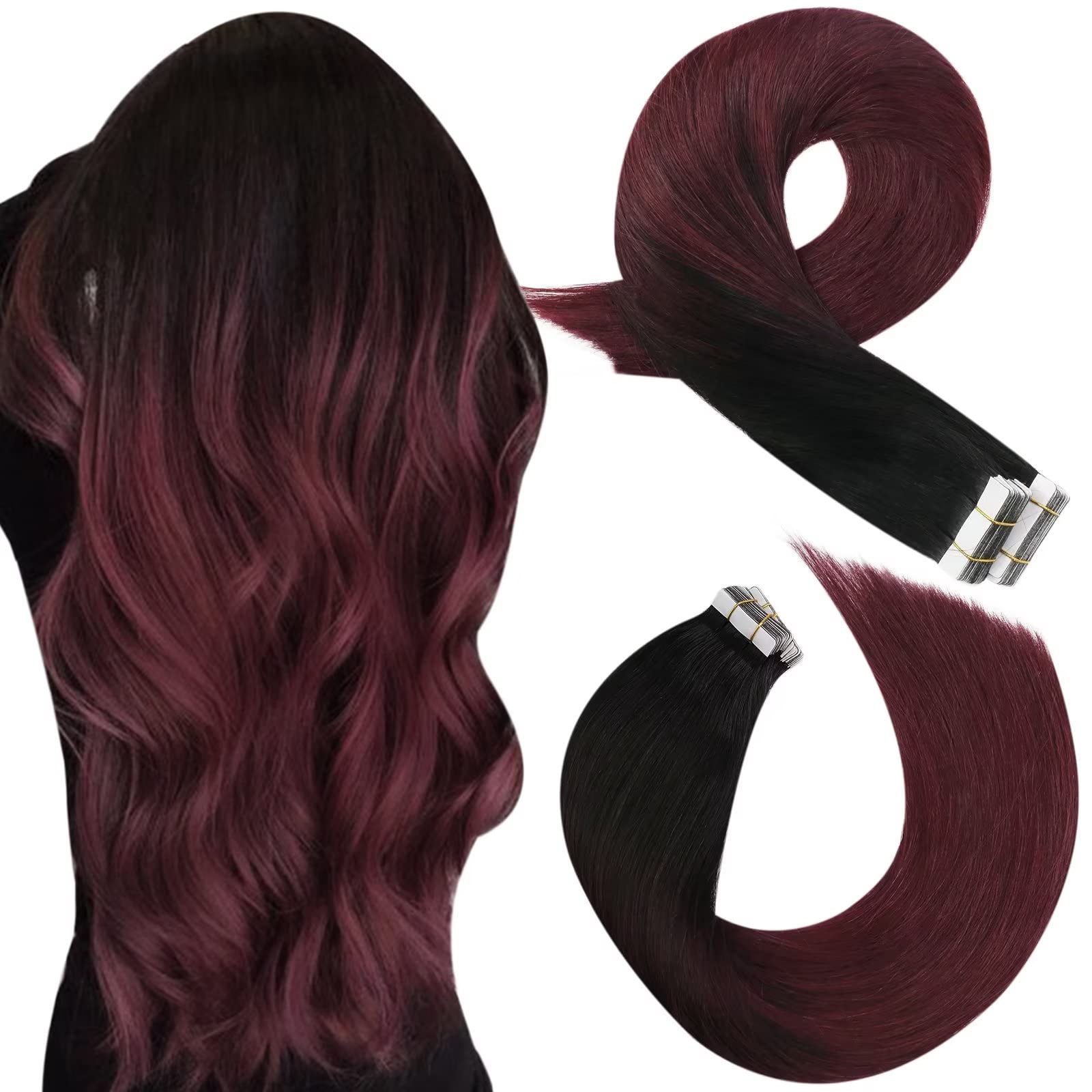 Tape hair extensions clearance 99j