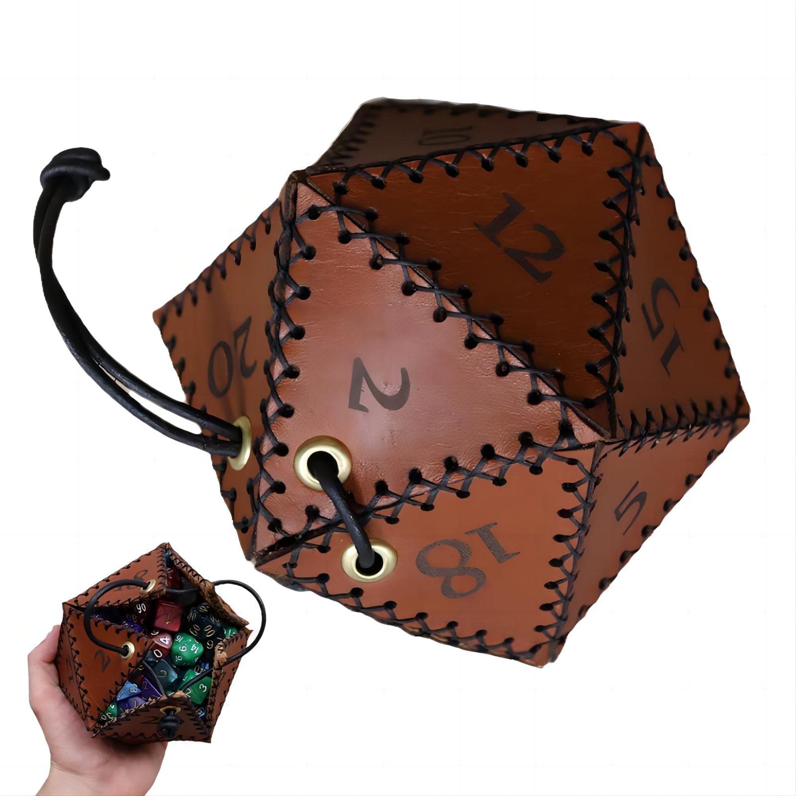 Leather Dice Bag Pattern, Drawstring Pouch