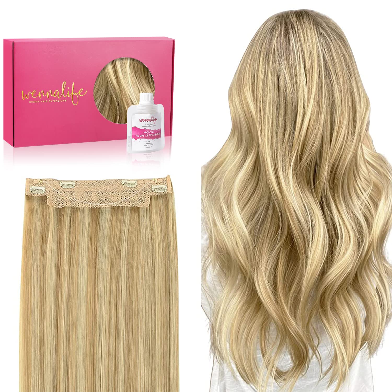  WENNALIFE Seamless Clip In Hair Extensions, 20 Inch