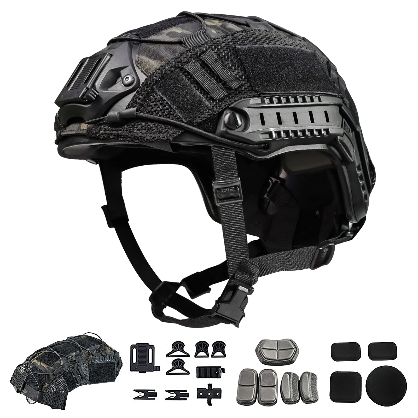 Casque tactique Airsoft Paintball Protect Combat Fast Helmet Noir