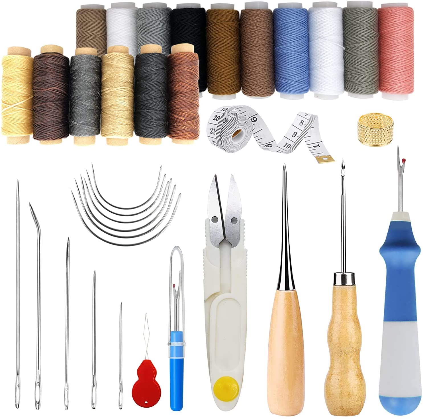 18Pcs Vintage Leather Craft Kit Stitching Sewing Beveler Punch Working Hand  Tools