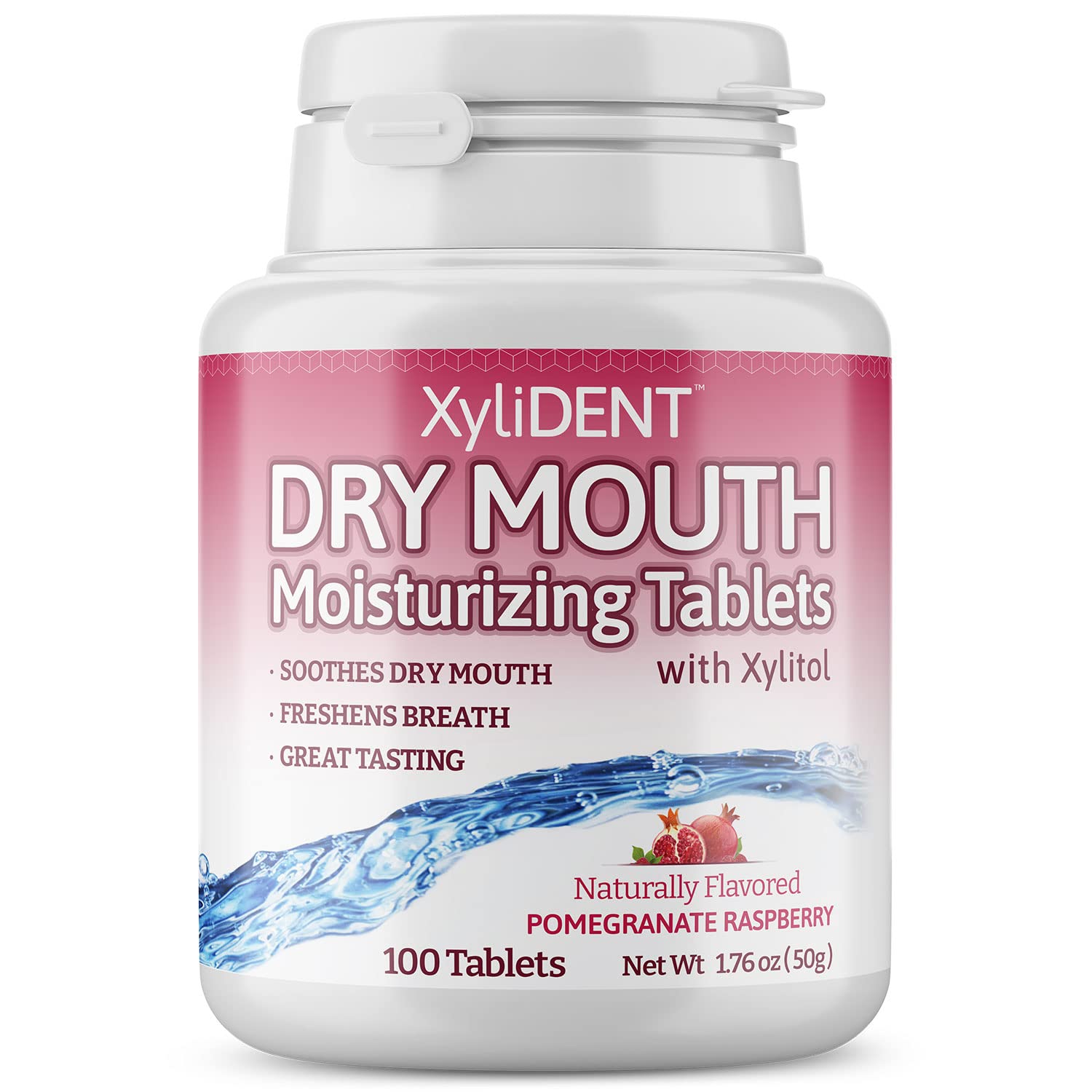 XyliDENT Xylitol Tablets for Dry Mouth Relief Stimulates Saliva Freshens Breath Reduces Acid