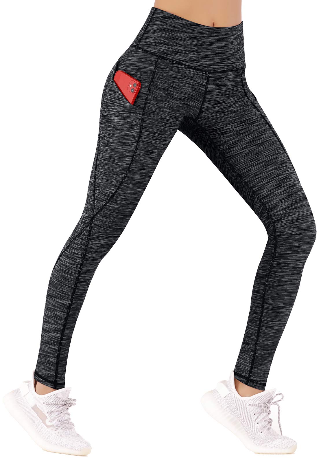 Women's Thermal Fleece Leggings Mid Rise Sport Pants with Pockets