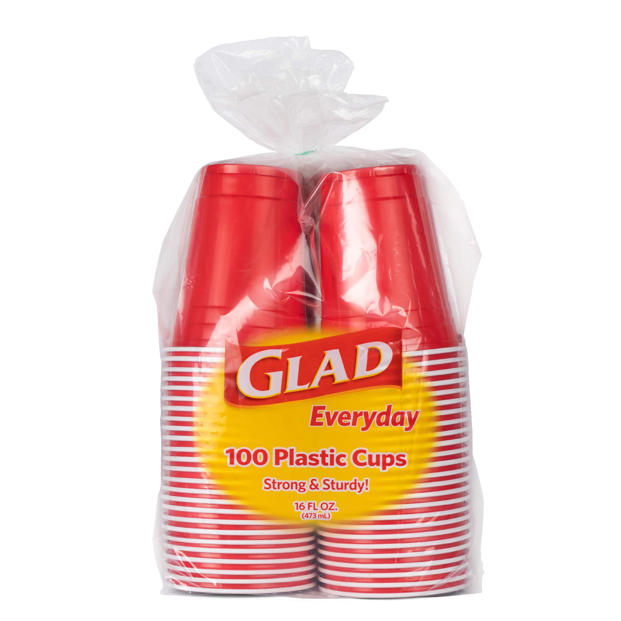 Glad Everyday Plastic Cups 18oz 36ct Red | Red Plastic Cups, 36 Count | Strong A