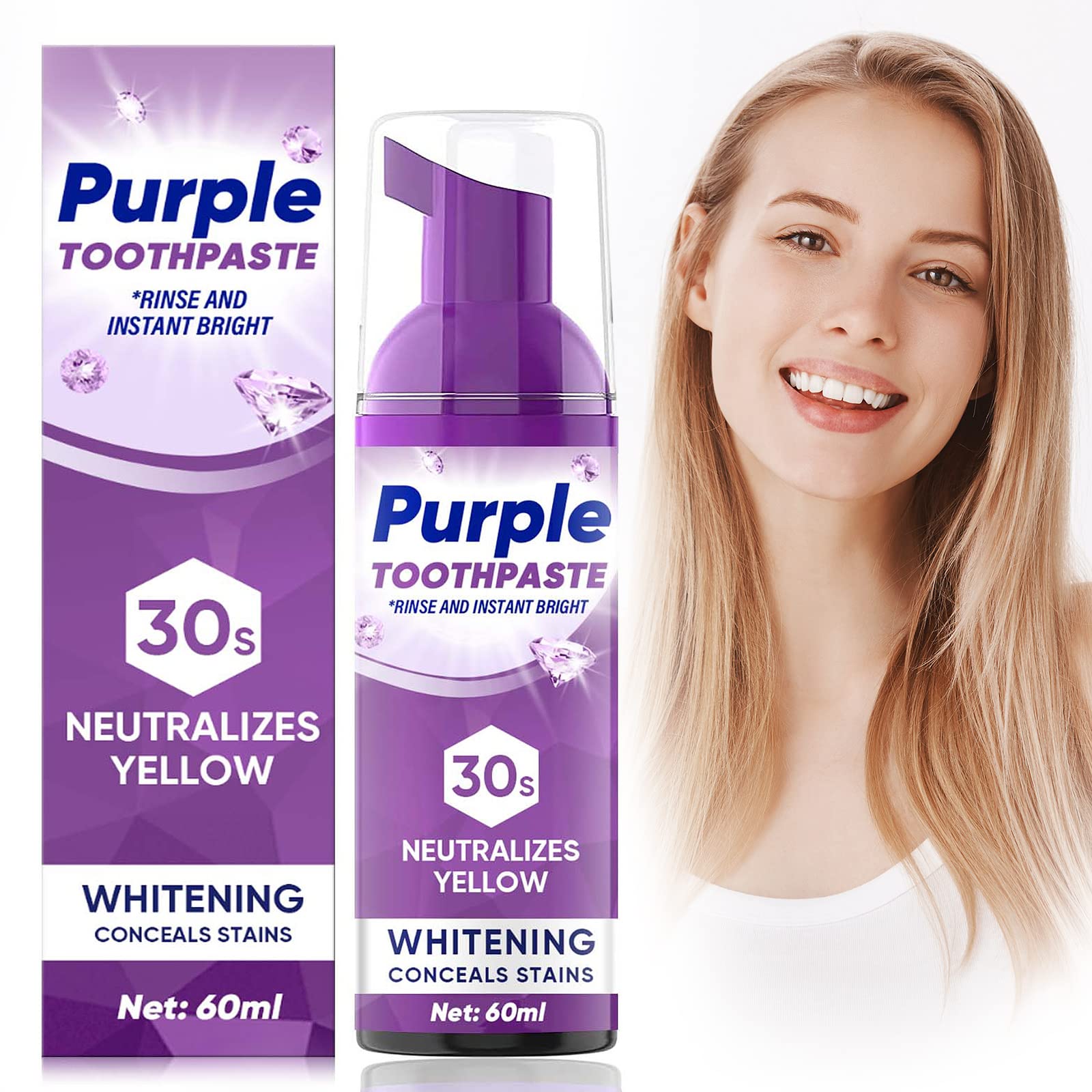 Purple Toothpaste For Teeth Whitening Tooth Stain Removal Purple Toothpaste Teeth Colour 