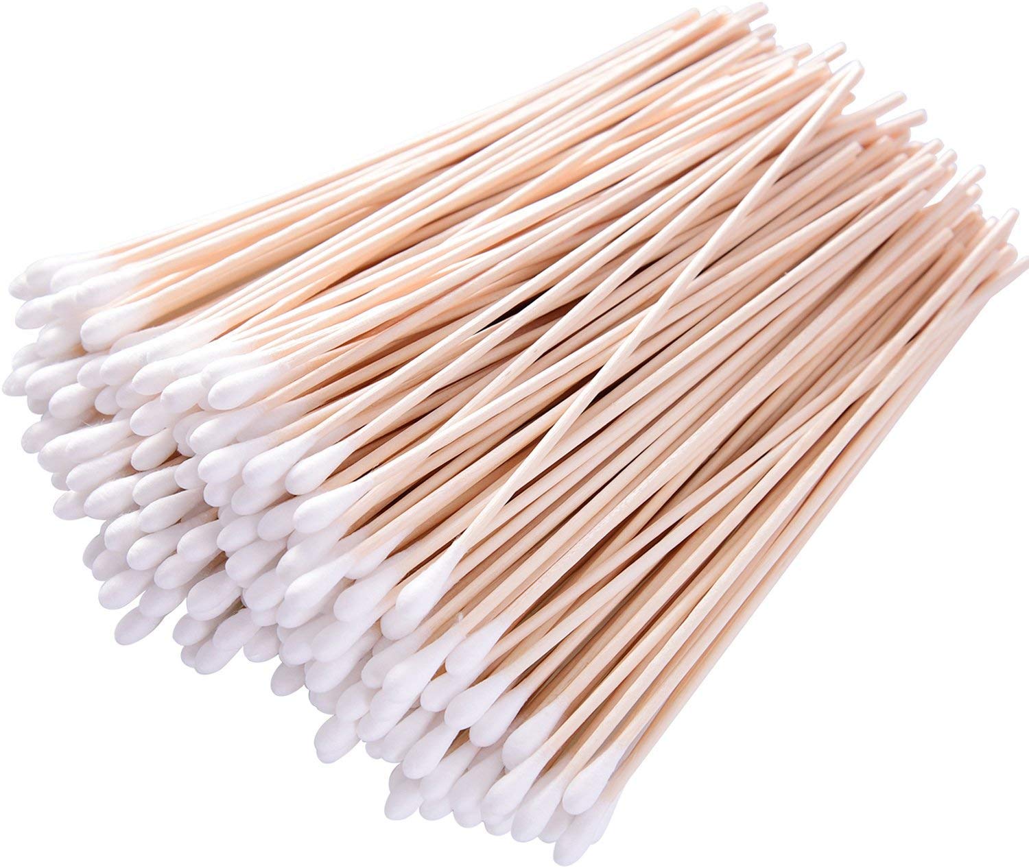 6 Long Cotton Swabs 400pcs for Makeup, Gun Cleaning or Pets Care 6 Inch  (Round Tips 400)