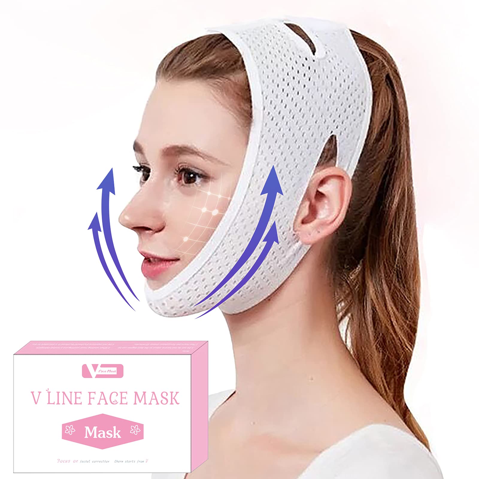V Line Face Slimming Mask Chin Lifting Belt Sagging Skin Double