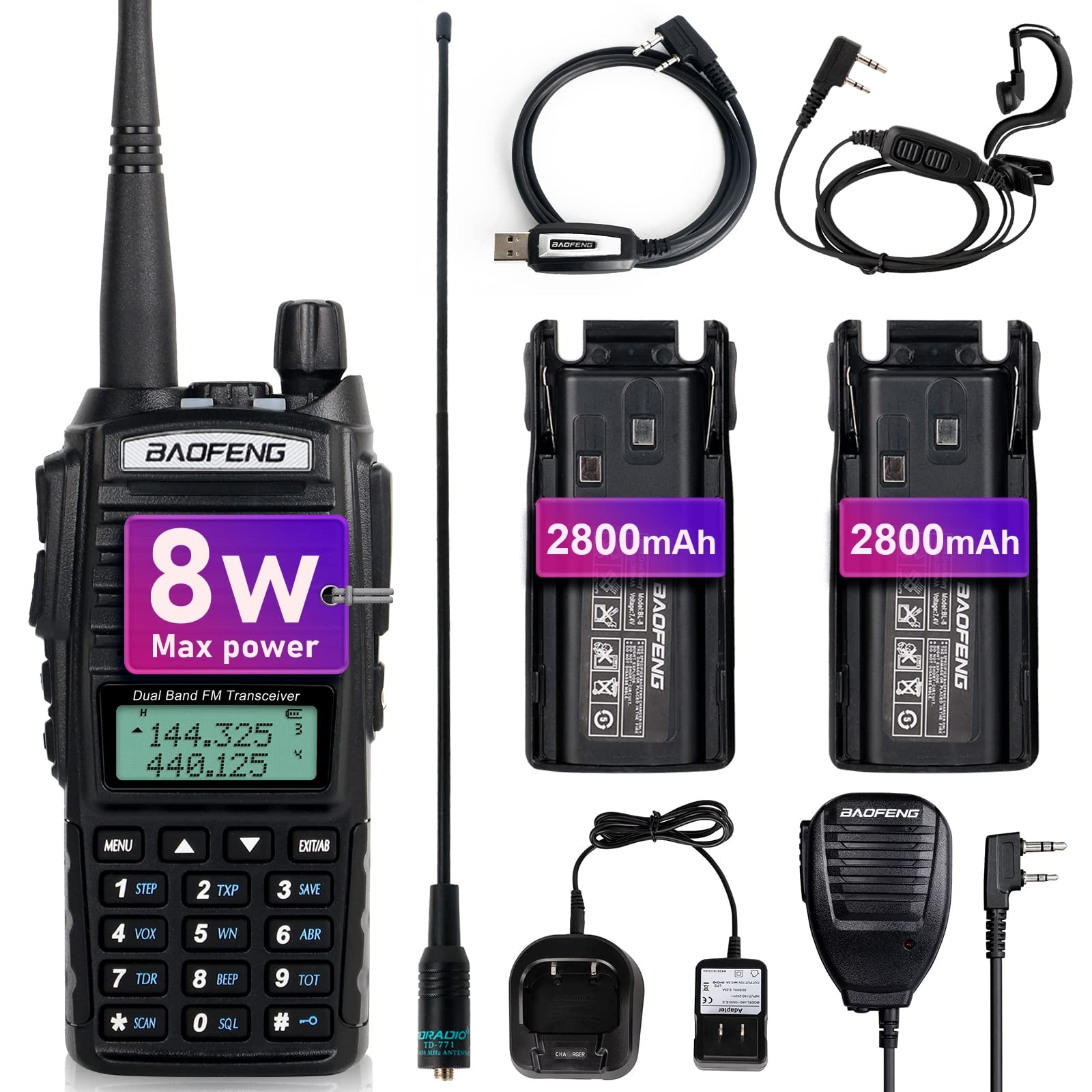 Emisora Baofeng UV-82 de 8w , walkie talkie Baofeng UV-82 8w.