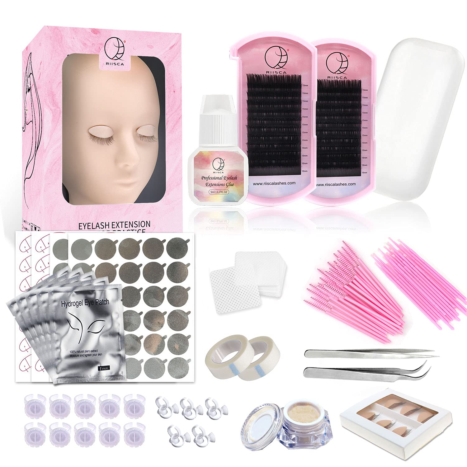 RIISCA Eyelash Extension Kit,Mannequin Head With Replaced Eyelids ...