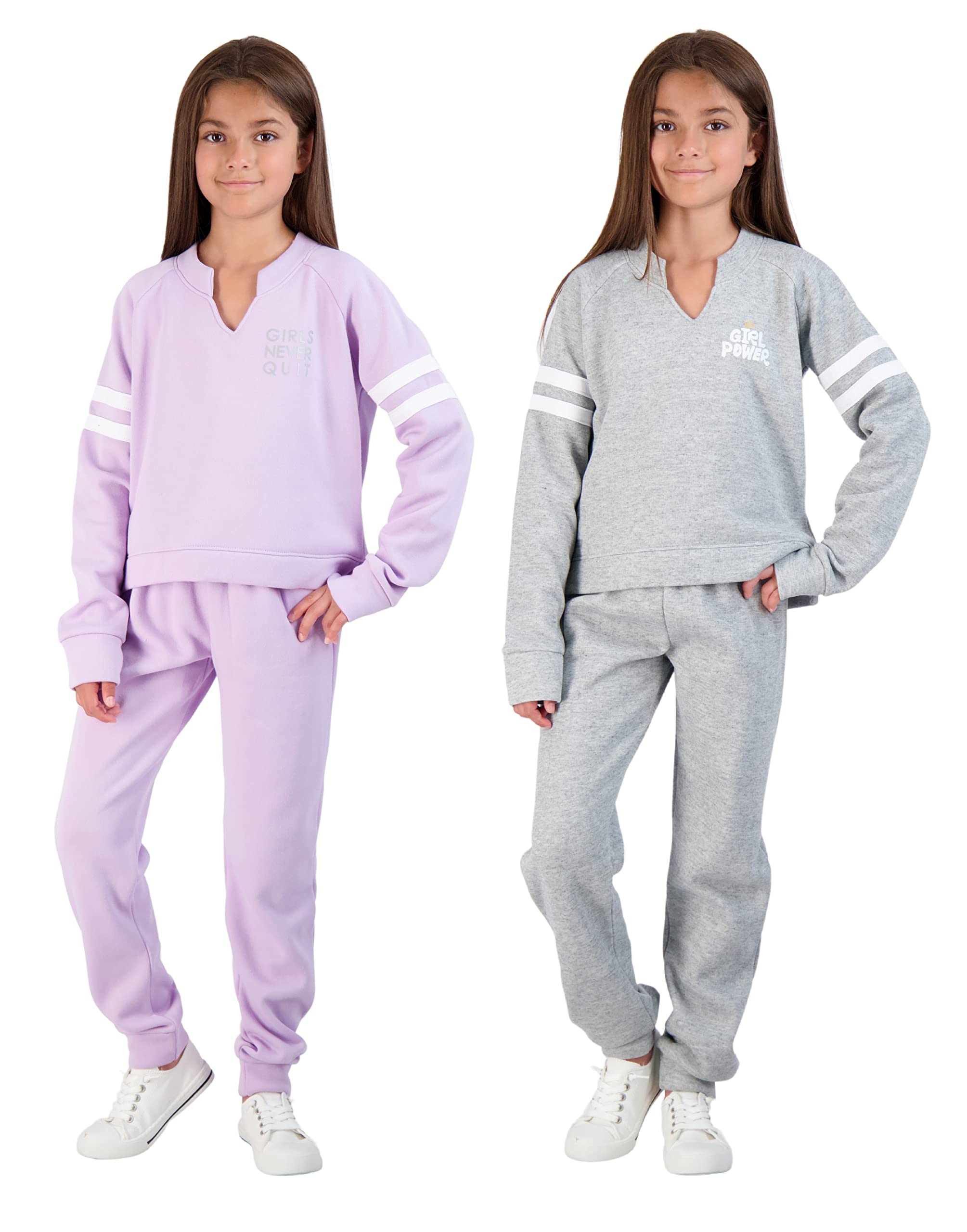Hind Girls Jogger Sets 4 Piece Active Fleece Hoodies and Joggers